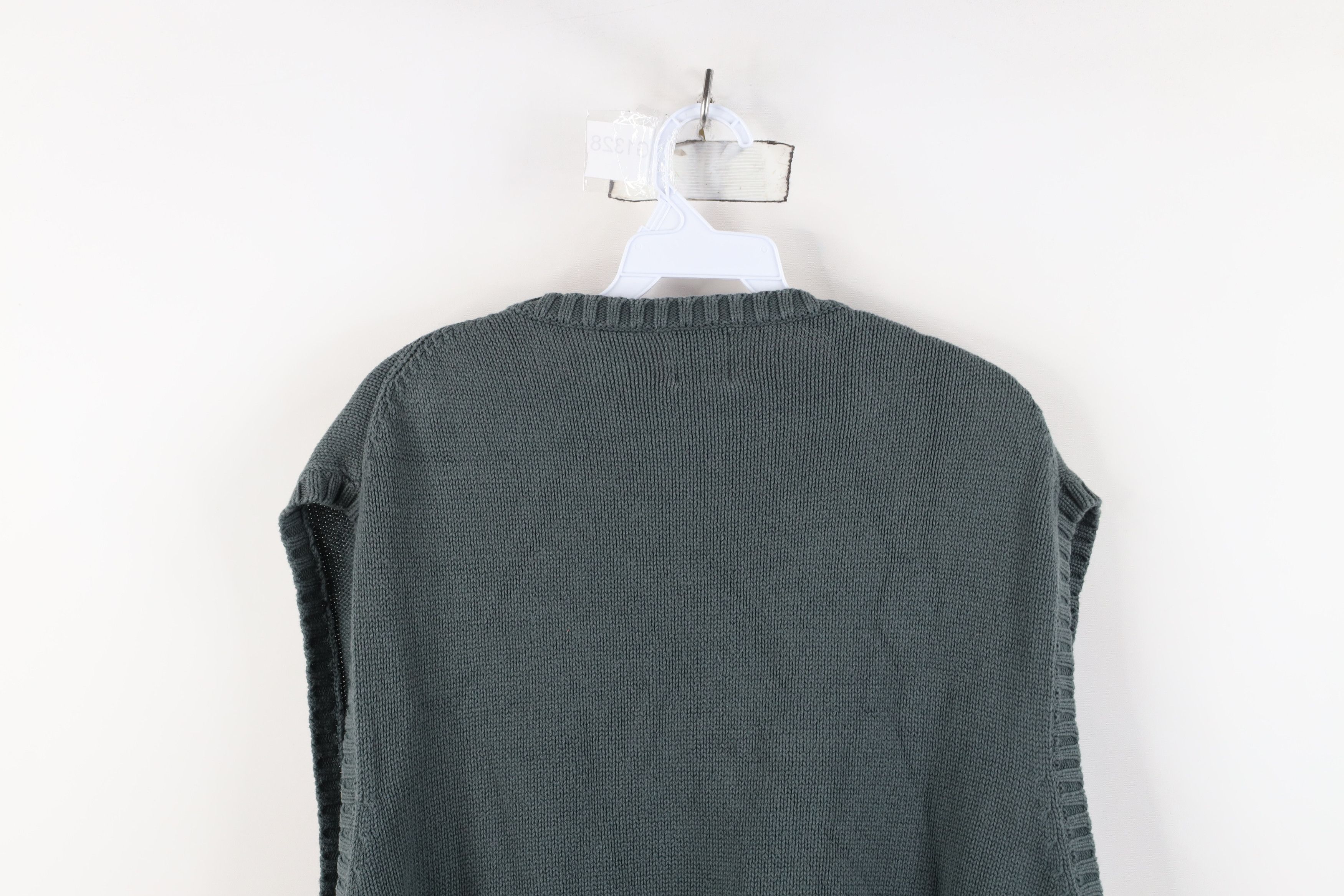 Gap Vintage 90s Gap Blank Cotton Knit V-Neck Sweater Vest Green Size US XL / EU 56 / 4 - 10 Thumbnail
