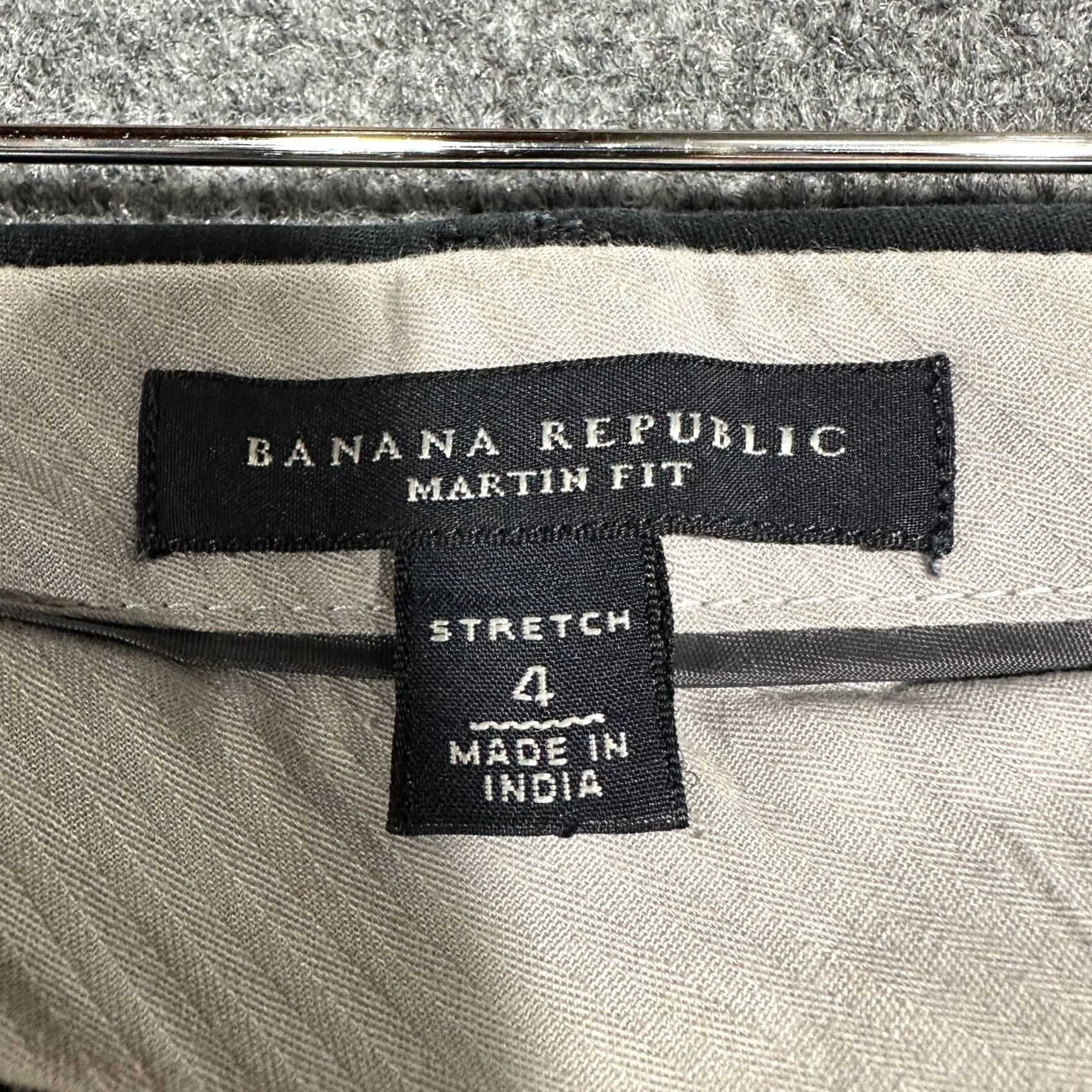 Banana Republic Banana Republic Pants Womens 4 Martin-Fit Blue Cotton Stretch Chino Zipper Cuffed Straight Inseam 24.5in Regular 27in Waist Womens Size 27" / US 4 / IT 40 - 5 Thumbnail
