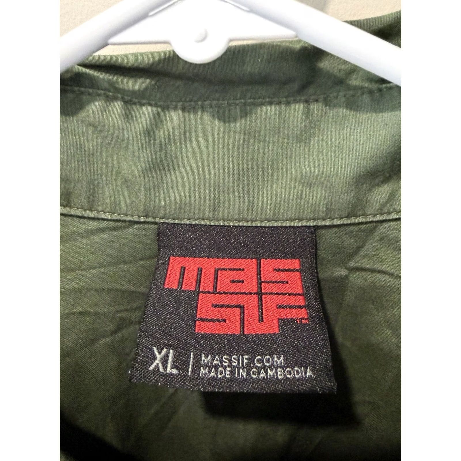 Vintage Massif Button Down Shirt Mens XL Green Officer Workwear Short Sleeve Size US XL / EU 56 / 4 - 3 Thumbnail