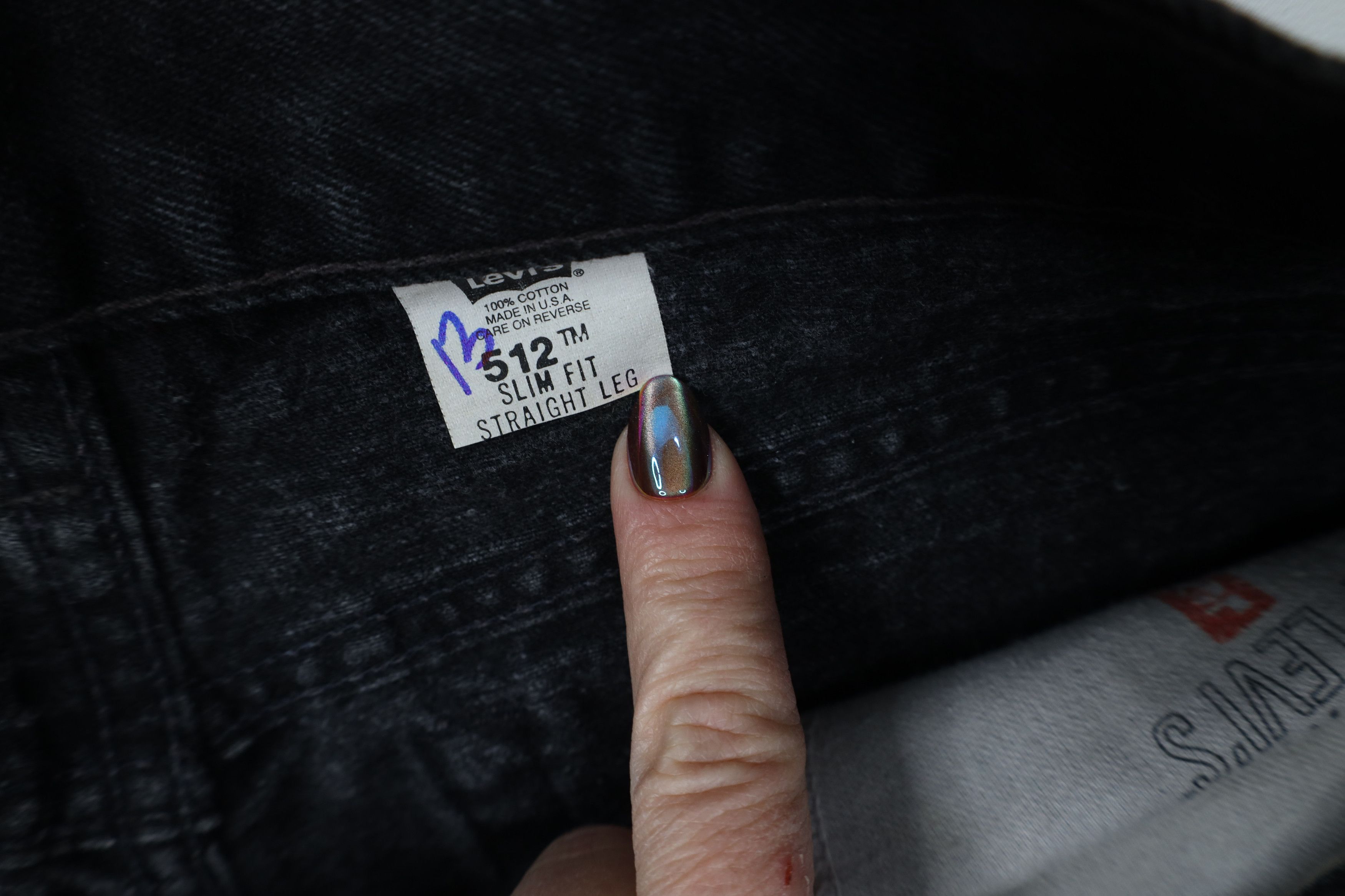 Levi's Vintage 90s Levis 512 Fit Straight Leg Denim Jeans Black USA Size US 29 - 7 Thumbnail