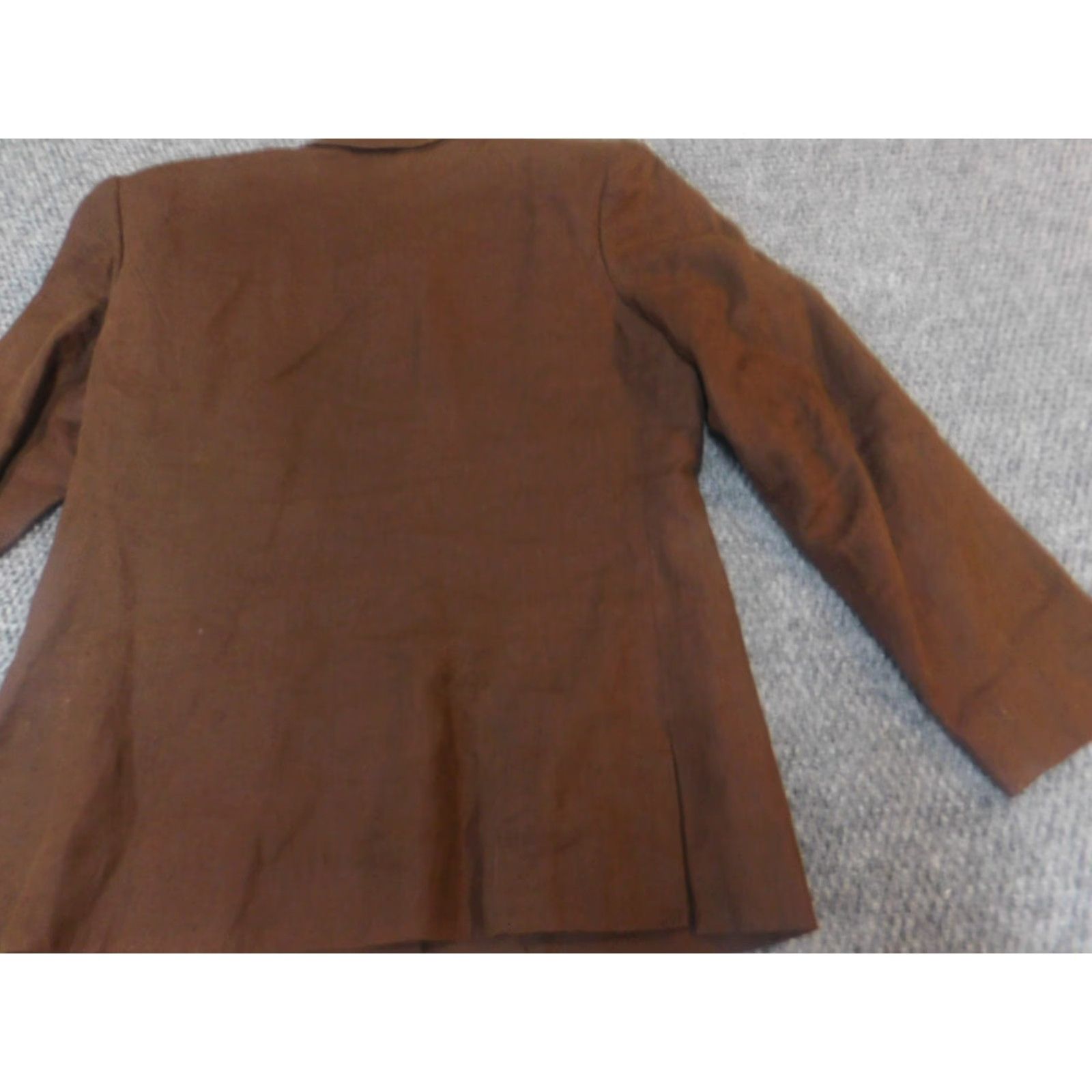 Talbots VINTAGE Talbots Jacket 6P Brown Linen Shoulder Pads Trench Coat Women Petite Mid-Length 5 Button Size M / US 6-8 / IT 42-44 - 6 Thumbnail
