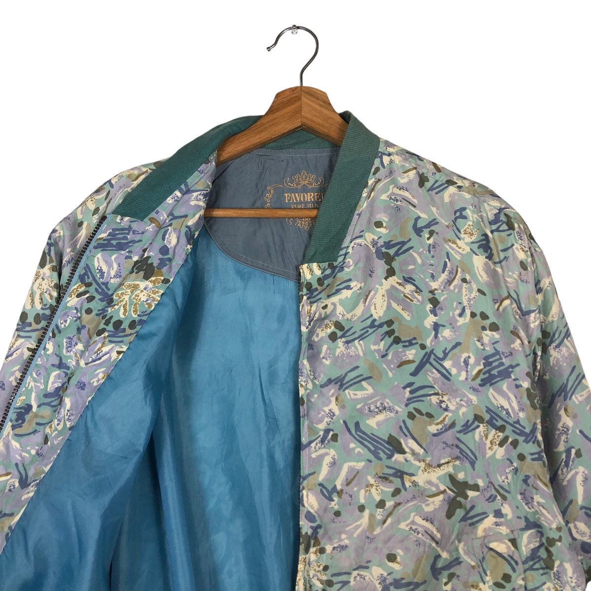 Japanese Brand 🔥Vintage Bomber Jacket Favored Pure Silk Over Print Flower Size US M / EU 48-50 / 2 - 12 Thumbnail