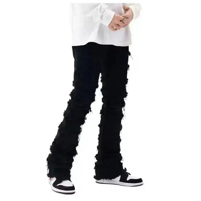 Japanese Brand Black Stacked Denim Jeans Size US 32 / EU 48 - 3 Thumbnail