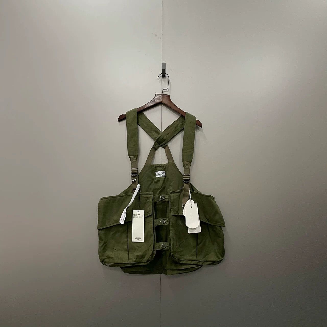 NEXUSVII NEXUSVII Olive Green Suspender Vest Size US XL / EU 56 / 4 - 1 Thumbnail