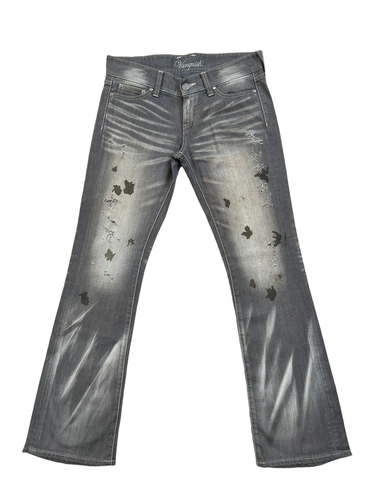 image of Vanquish Gold Japan Distressed Denim Flare Jeans, Men's (Size 30)