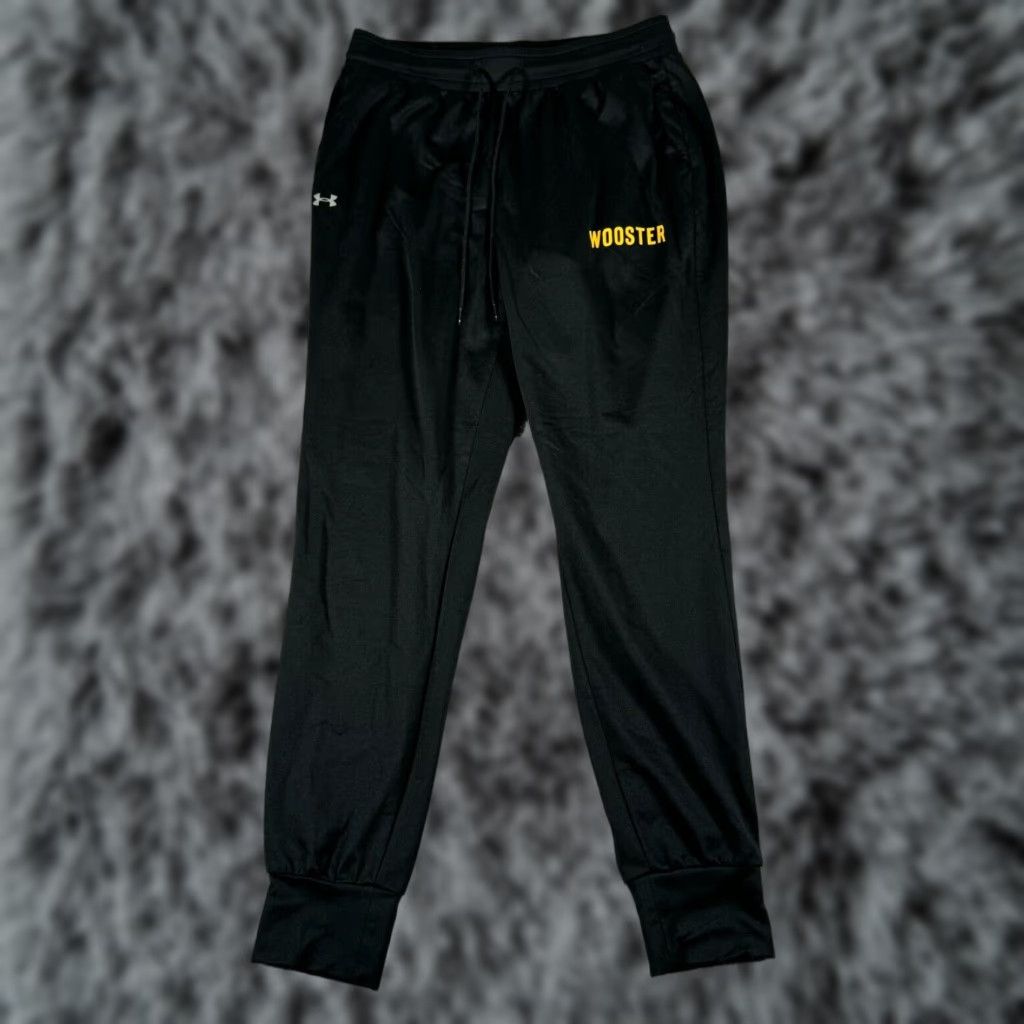 Under Armour Under Armour Wooster Track Pants Mens Small Pockets Cuffed Athletic Athleisure Black Polyester Blend Drawstring Pockets Athletic Mens S 28in Inseam Size US 29 - 1 Thumbnail