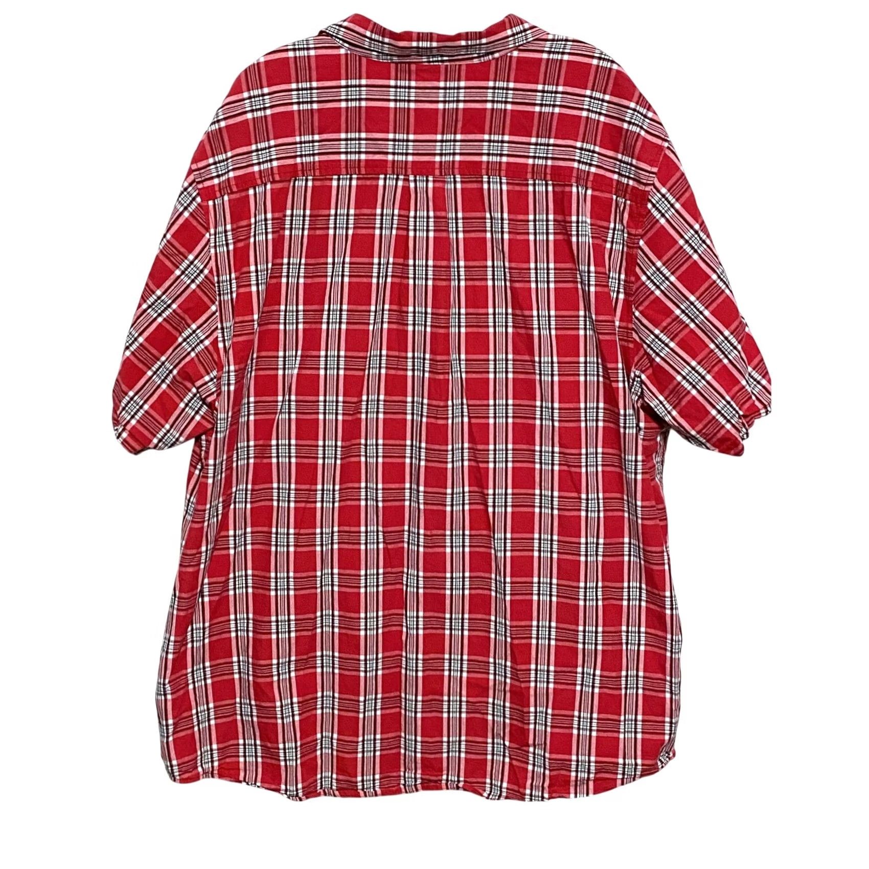 Vintage LRG Plaid Button Shirt Mens 4XL Casual Short Sleeve Cotton Red Button-Up XLG 2XL? Size US XXL / EU 58 / 5 - 3 Thumbnail