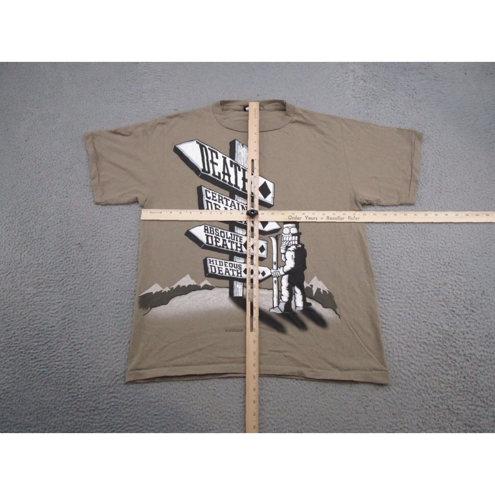 Changes VTG Scared Stiff 1996 Death Skiing Double Sided T-Shirt Size L Mens Multicolor Graphic Print 90s Funny Grunge Ski Skater Theme Size US L / EU 52-54 / 3 - 5 Thumbnail