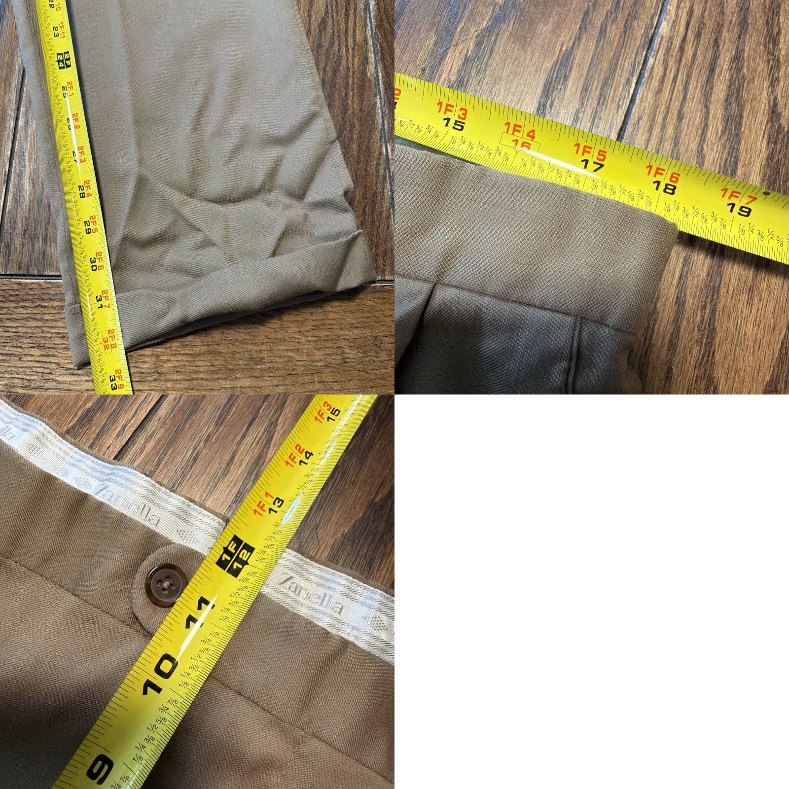 Zanella Zanella 36x32 Brown 100% Wool Bennett Pleated Italy Mens Pants Cuffed Dress Pants Regular Inseam 32" Vintage No Size US 38 / EU 54 - 9 Thumbnail
