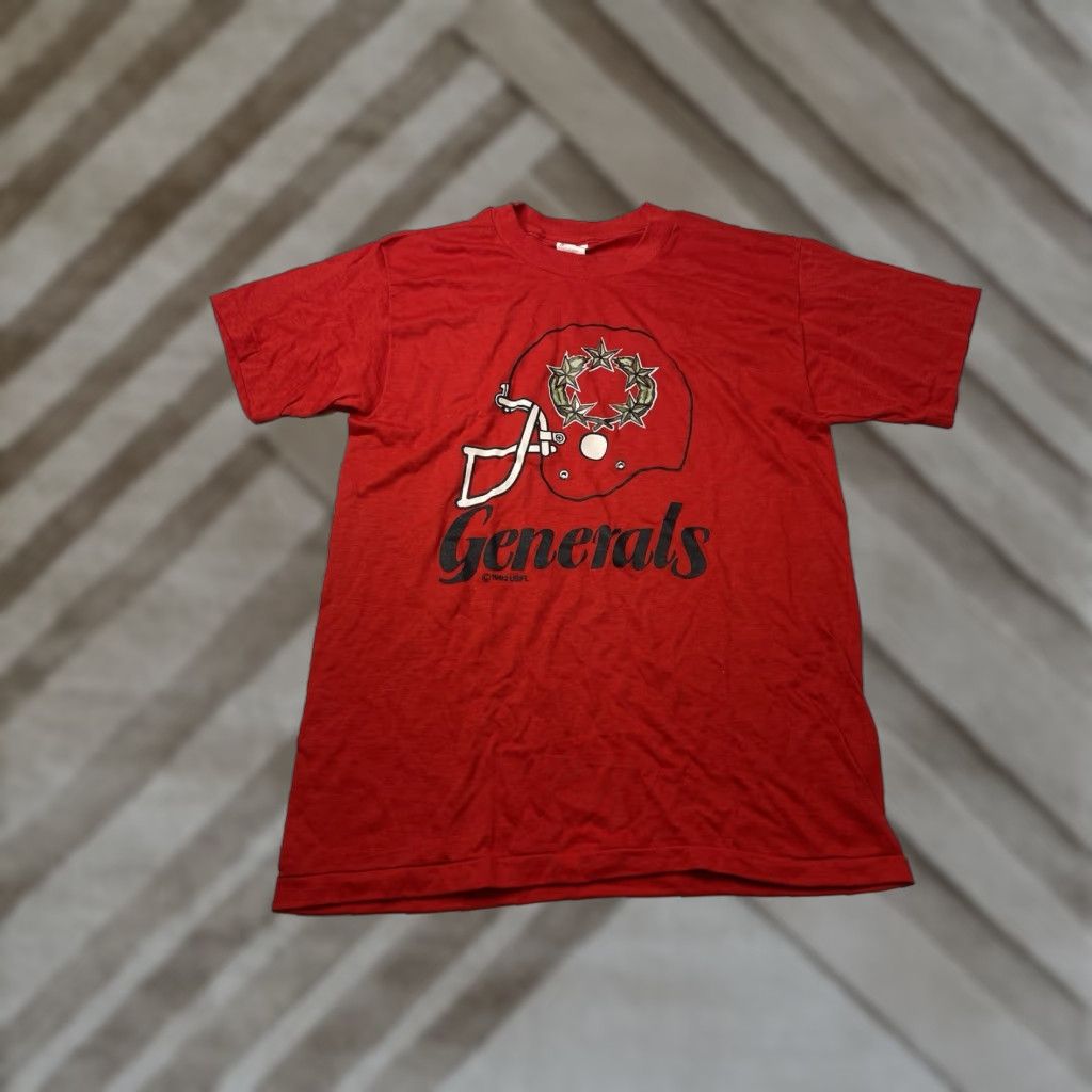 Vintage VINTAGE New Jersey Generals Shirt Mens L T-Shirt 1980s USFL Football Jersey Cotton RP Sportswear Red Size US L / EU 52-54 / 3 - 1 Thumbnail