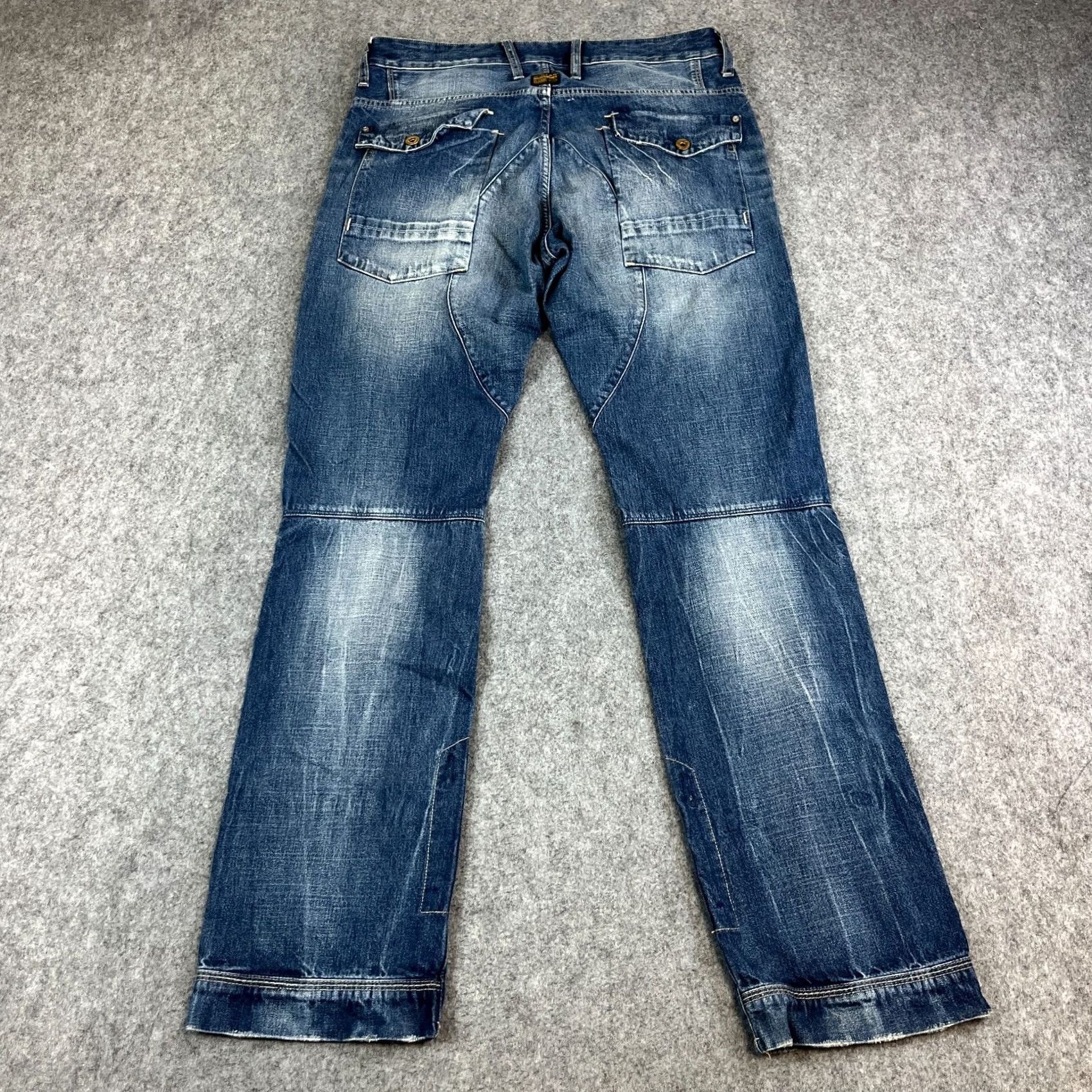 G-Star G-Star Jeans Tapered 3D 34 34 Blue Whiskers Cargo Double Knee Mens Shirt? Size US 34 / EU 50 - 2 Thumbnail