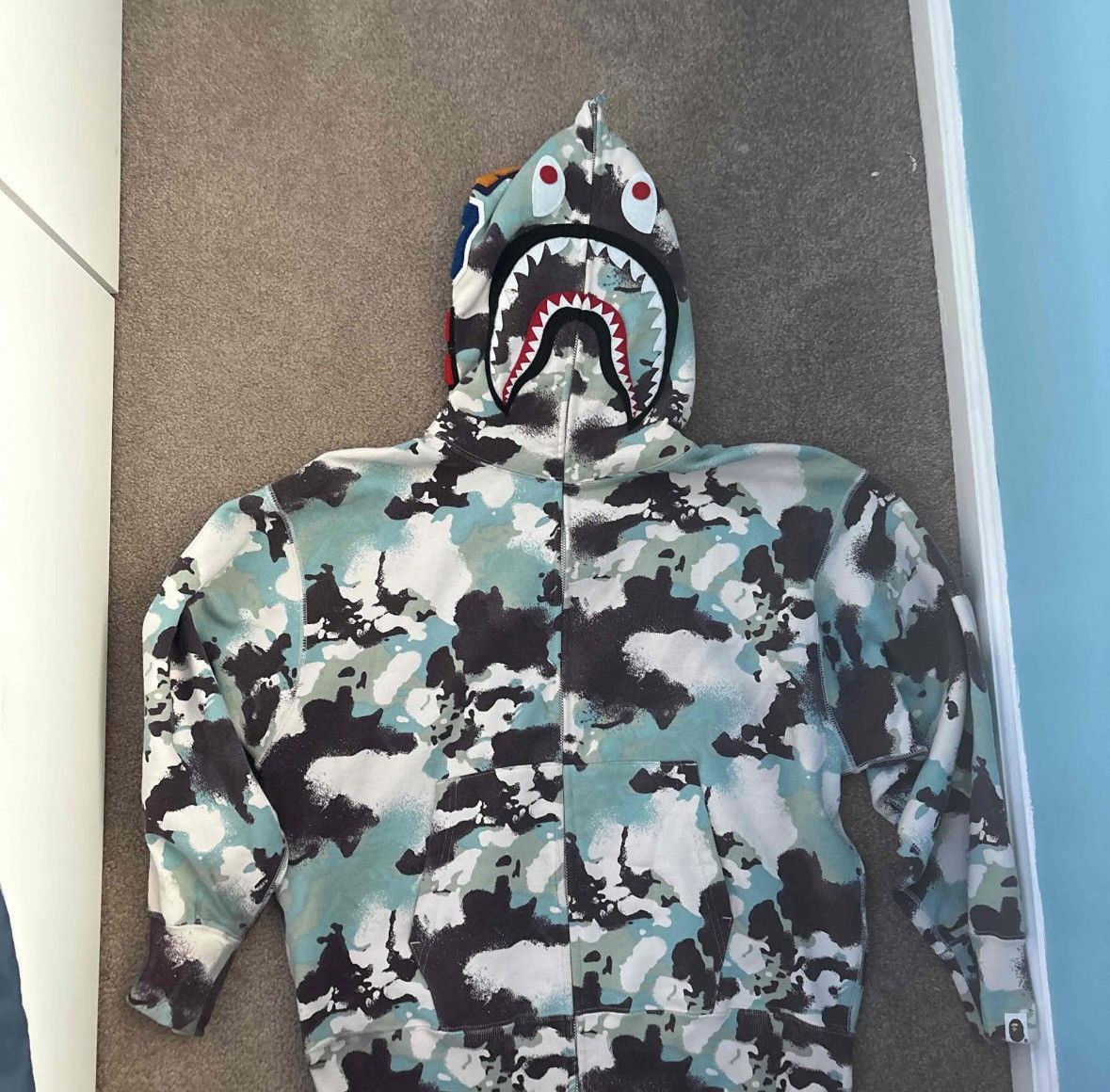 Bape BAPE Map Camo Shark Full Zip Hoodie Size US S / EU 44-46 / 1 - 1 Thumbnail