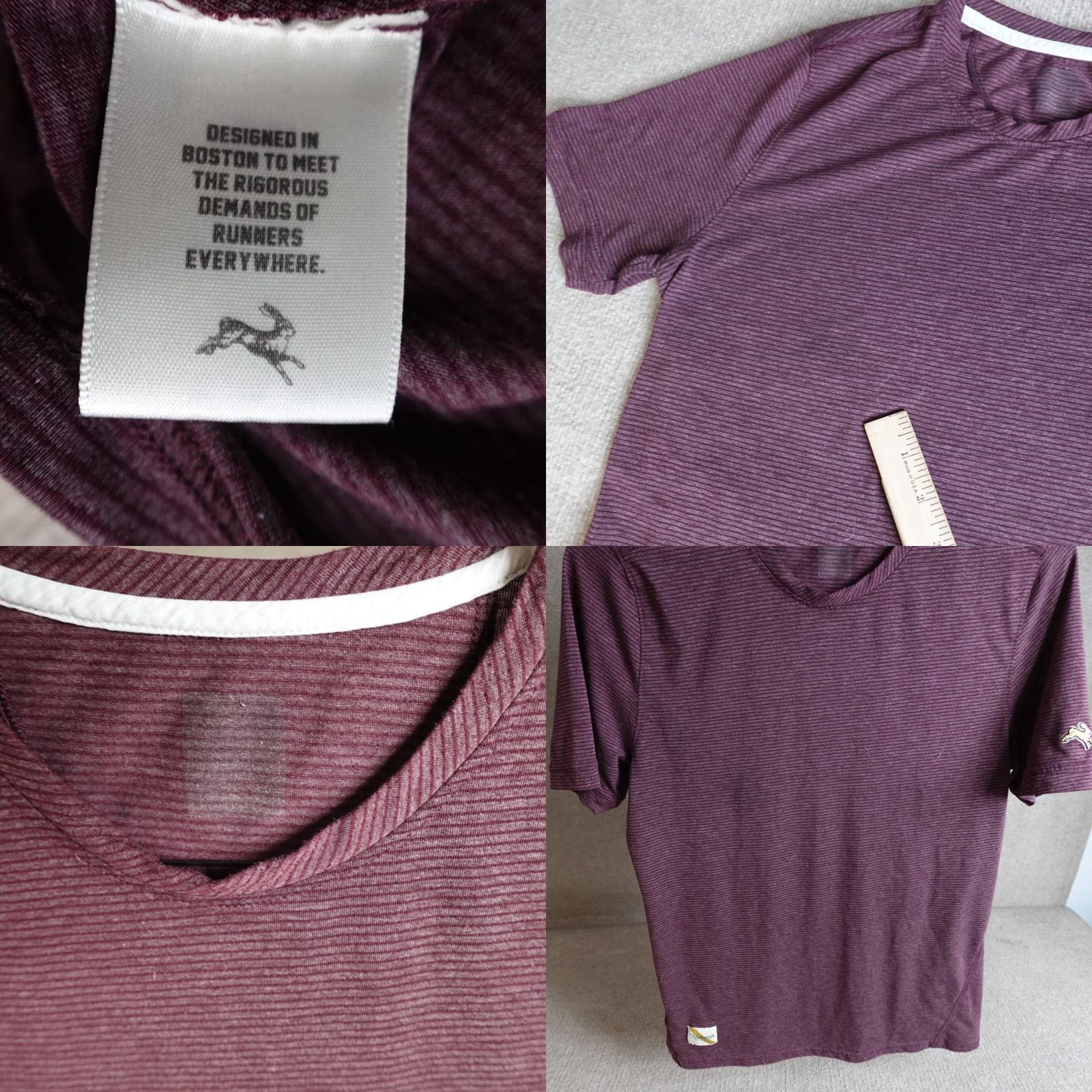 Diesel Tracksmith Shirt Mens Small Purple Pink Fuschia Microstripe Crew Neck Short Sleeve Cotton Polyester Logo Size US S / EU 44-46 / 1 - 8 Thumbnail