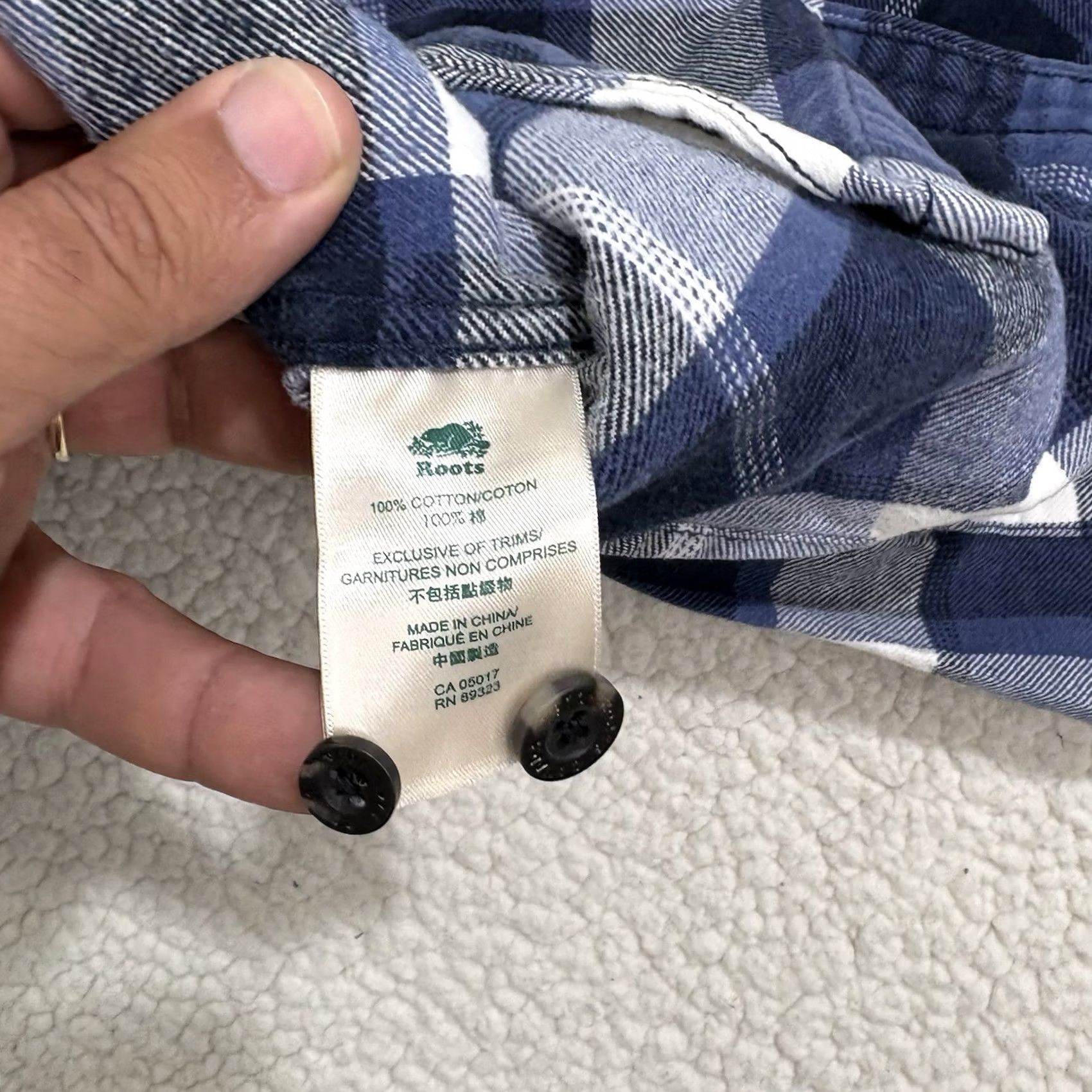 Roots Roots Button-Up Shirt Mens Size S Blue Plaid Flannel Cotton Pocket Long Sleeve Button-Down Size US S / EU 44-46 / 1 - 3 Thumbnail