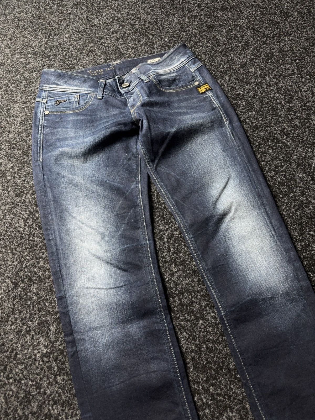 G-Star 00s G-Star RAW 3301 Punk Rock Dark Wash Slim Straight Jeans Size 30" / US 8 / IT 44 - 5 Thumbnail