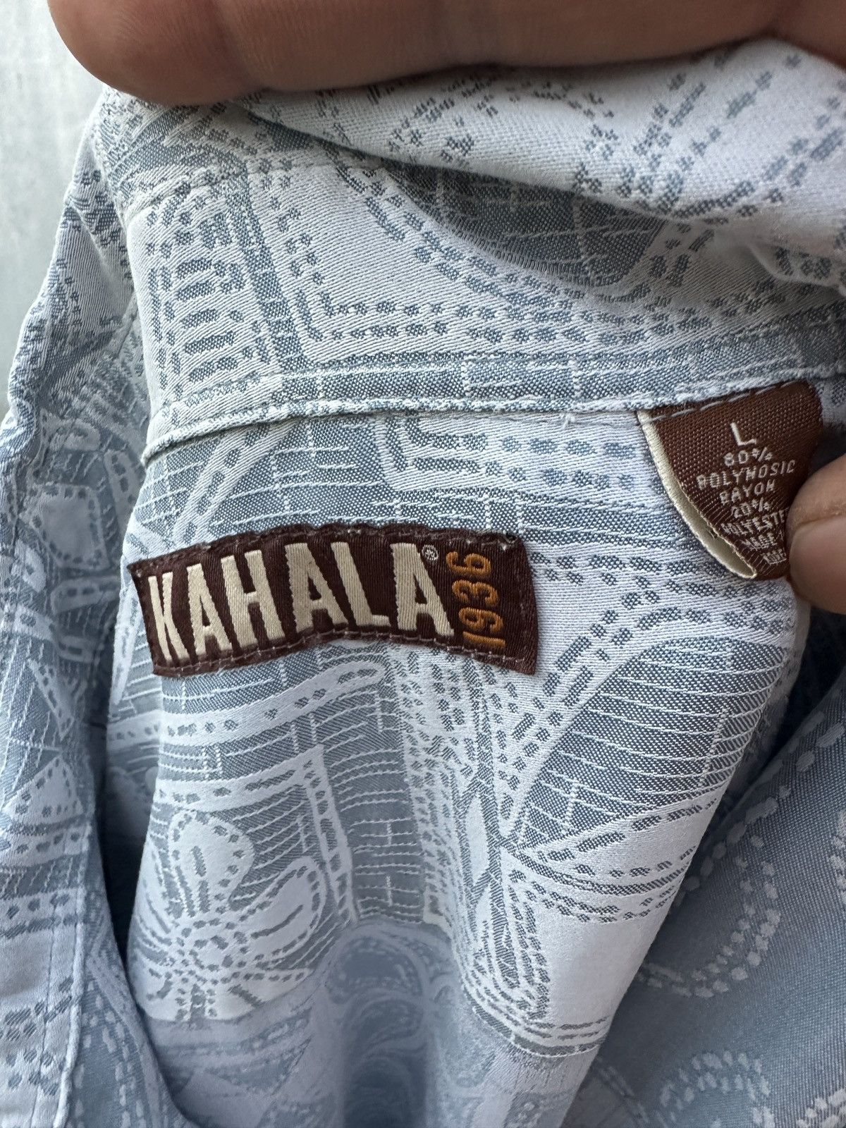 Other PreOwned Kahala Hawaiian Print Green Full Button Men's Large Size US L / EU 52-54 / 3 - 4 Thumbnail