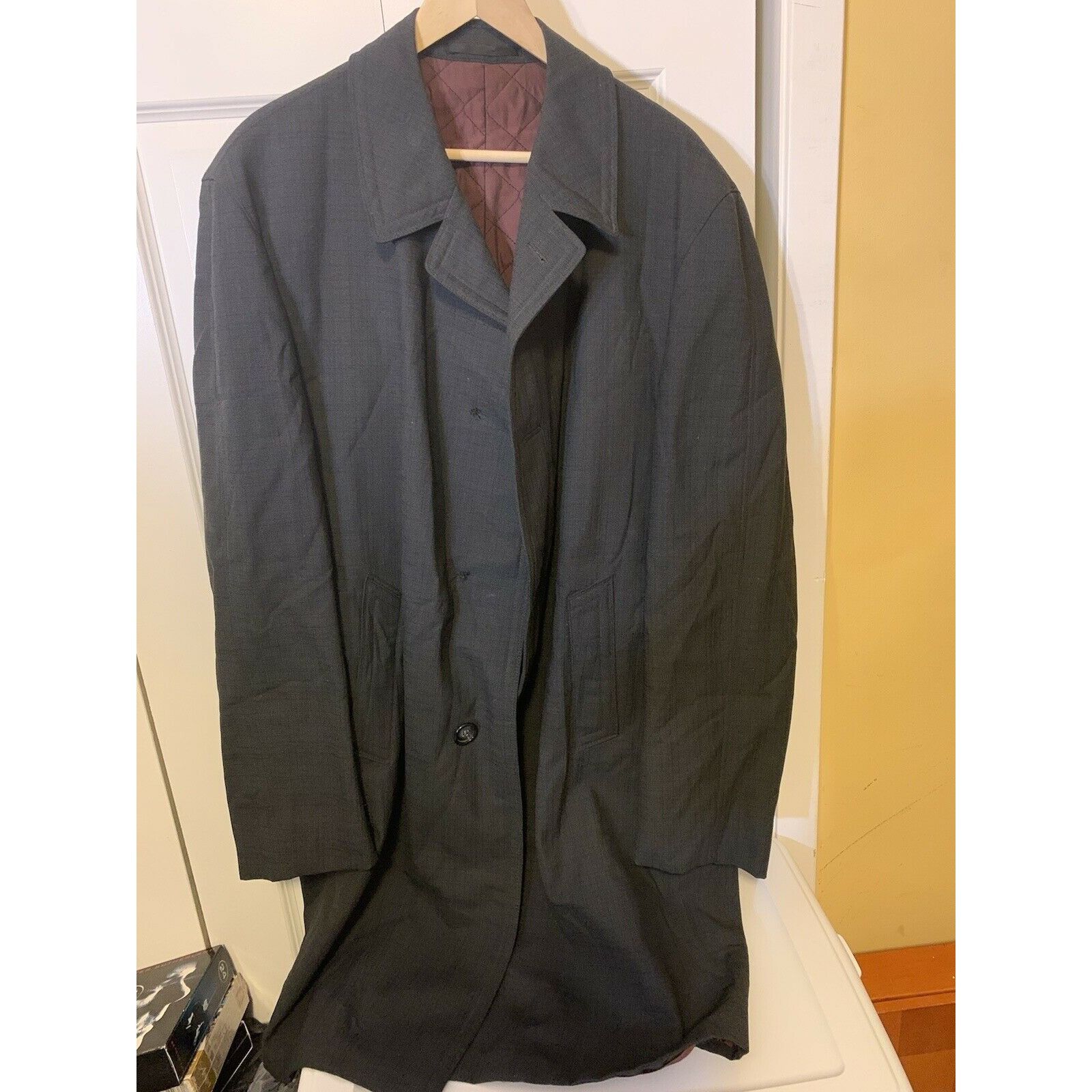 Other Vintage JUNEX OF SWEDEN OVERCOAT Gray Polyester Blend Size US XL / EU 56 / 4 - 4 Thumbnail
