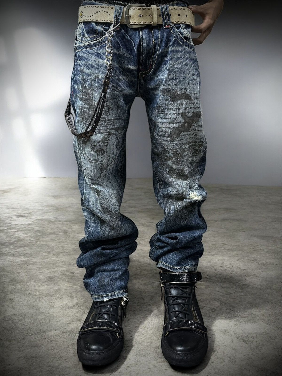 Japanese Brand 💥rare💥 japanese brand urvanation whiskers punk poem jeans Size US 30 / EU 46 - 12 Thumbnail