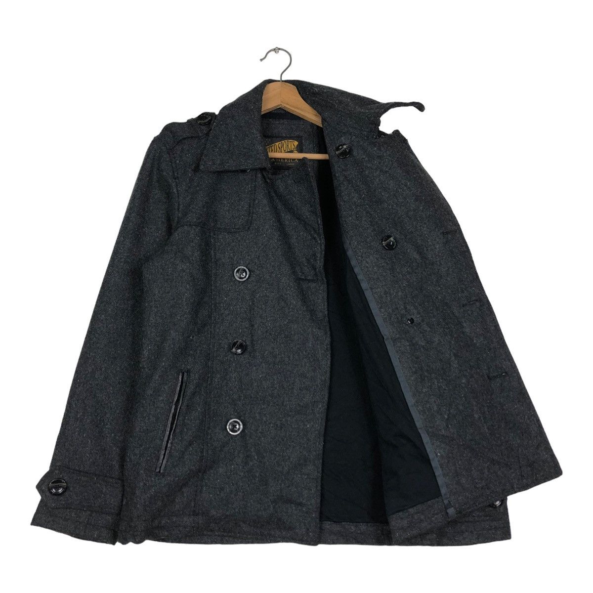 Japanese Brand 🔥VINTAGE BIKER JACKET WOOL DOUBLE COLLAR UNITED SPORTS UNION Size US L / EU 52-54 / 3 - 11 Thumbnail