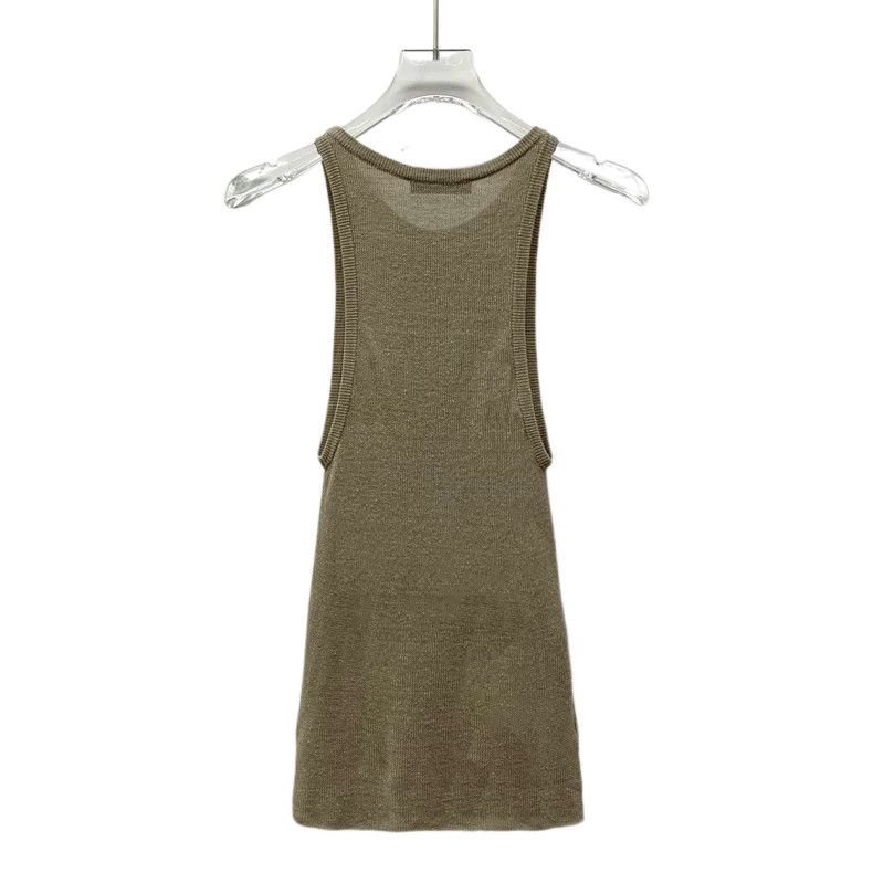 Prada Prada 22 brown logo letter print round-neck sleeveless lin Size XS / US 0-2 / IT 36-38 - 2 Thumbnail