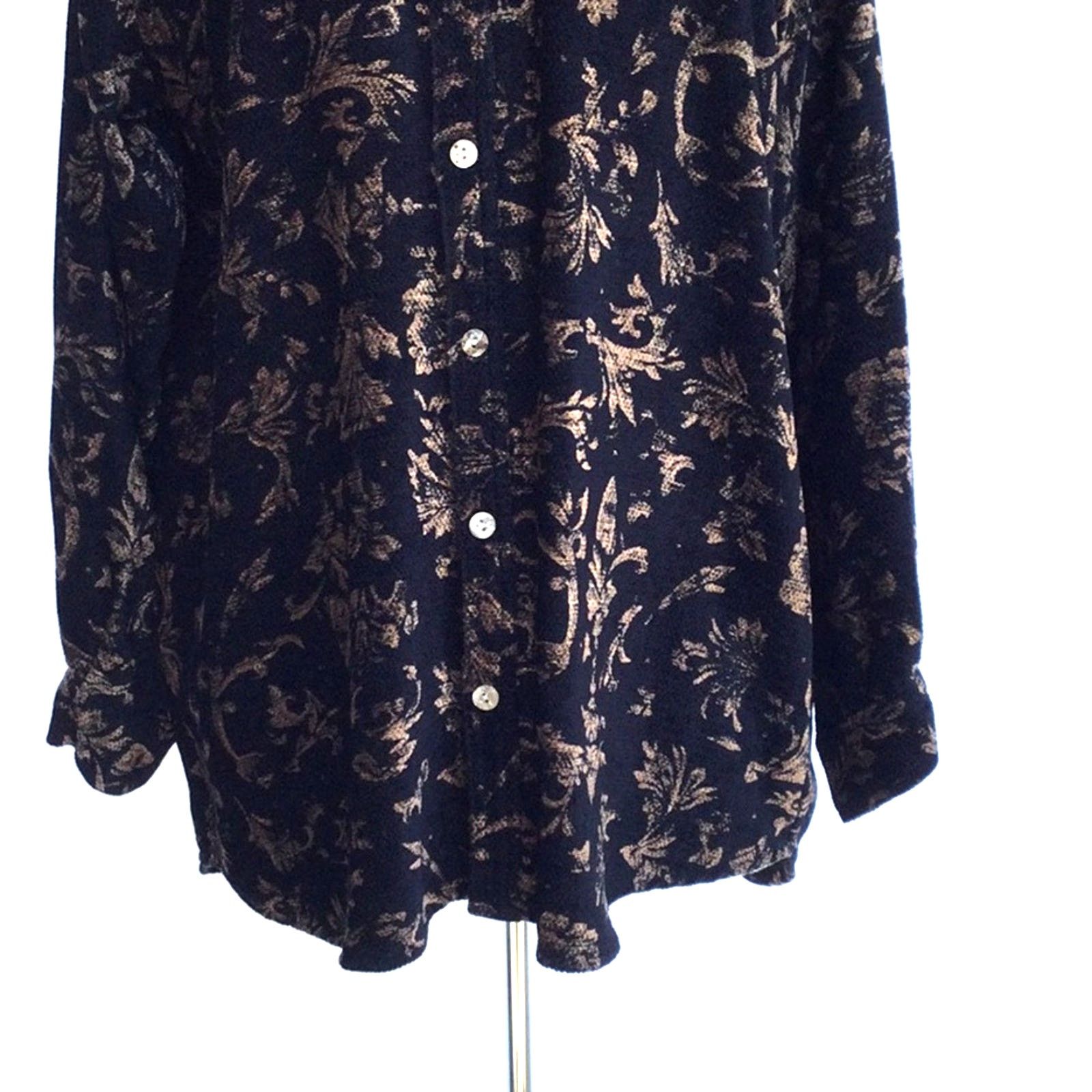 Chicos Chico's Design Black & Gold Vintage Shirt Size 3/XL/16 Size XL / US 12-14 / IT 48-50 - 3 Thumbnail