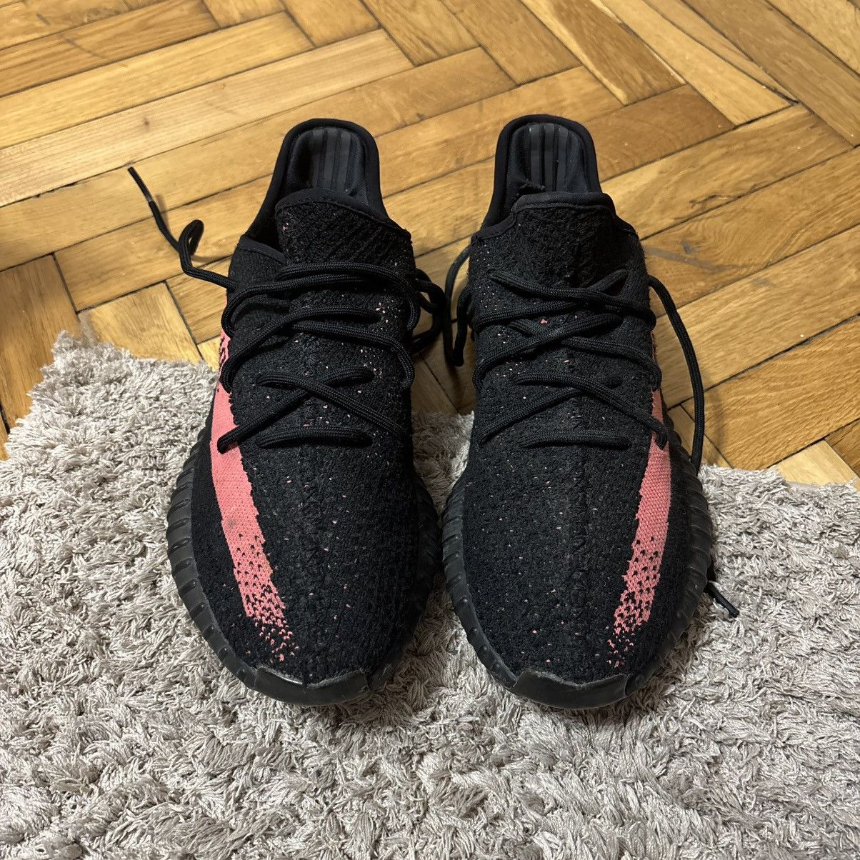 Yeezy Adidas YEEZY Boost 350 V2 Core Black Red Stripe US10 Size US 10 / EU 43 - 3 Thumbnail