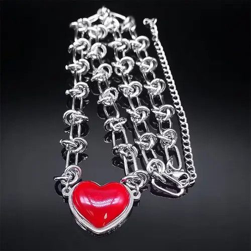 Other Punk Love Red Heart Pendant Necklace Size ONE SIZE - 3 Thumbnail
