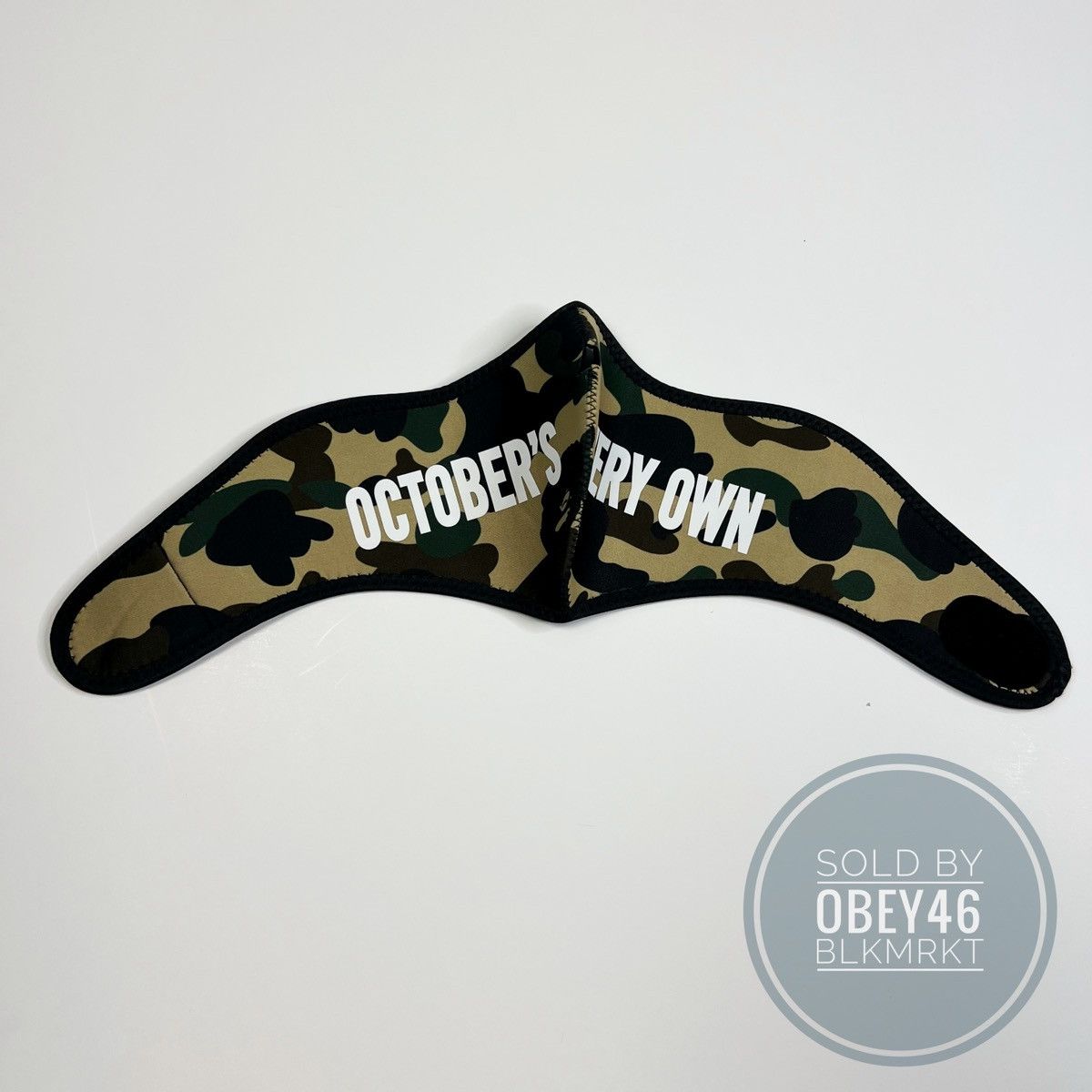 BAPE x OVO October's Very Own Neoprene ABC Camo Green Mask