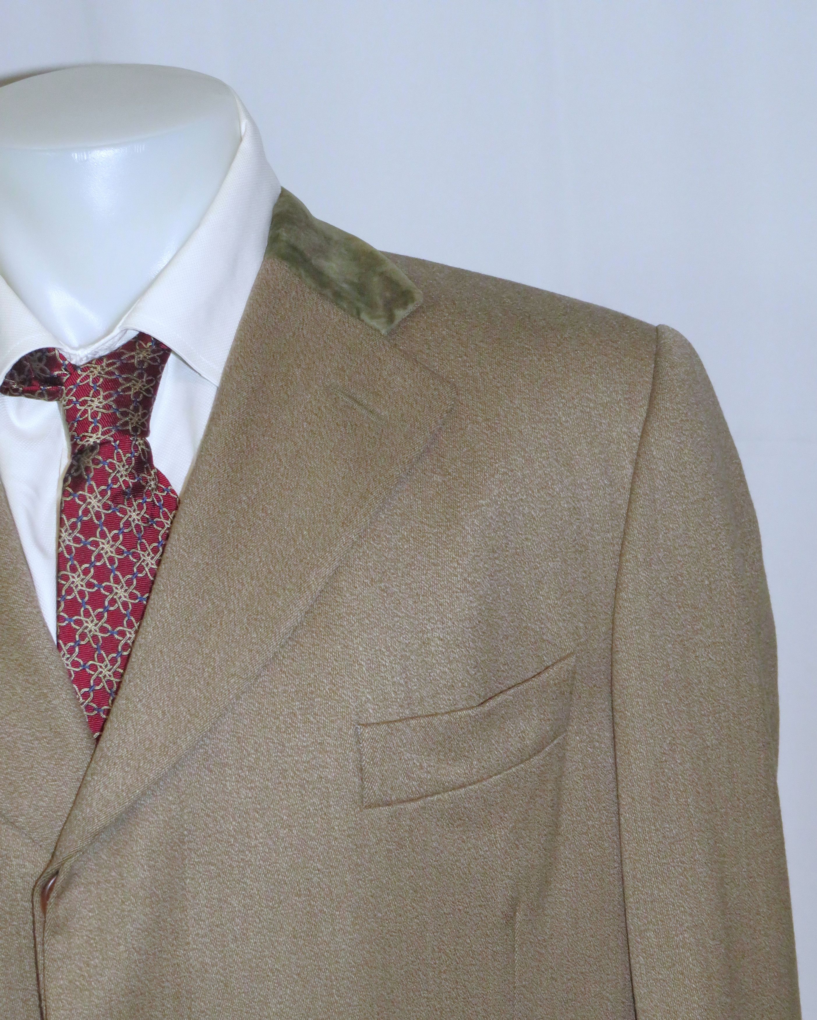 Paul Stuart Taupe Gabardine Velvet Collar Chesterfield 40S Size US M / EU 48-50 / 2 - 3 Thumbnail