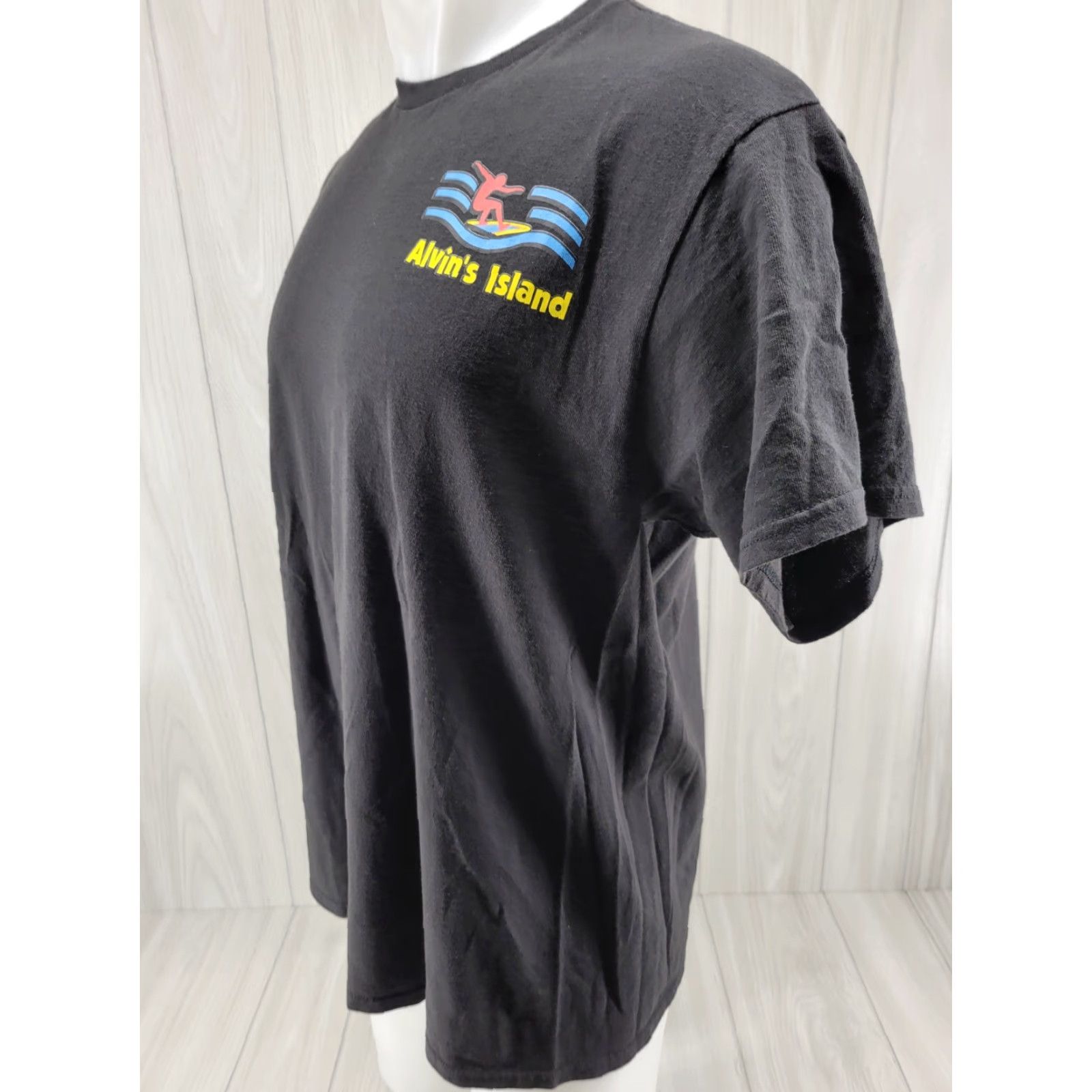 Vintage Alvins Island Surf Company T Shirt Mens Large Black Distressed Logo Short Sleeve Crew Neck Cotton Mens Regular Size US L / EU 52-54 / 3 - 2 Thumbnail