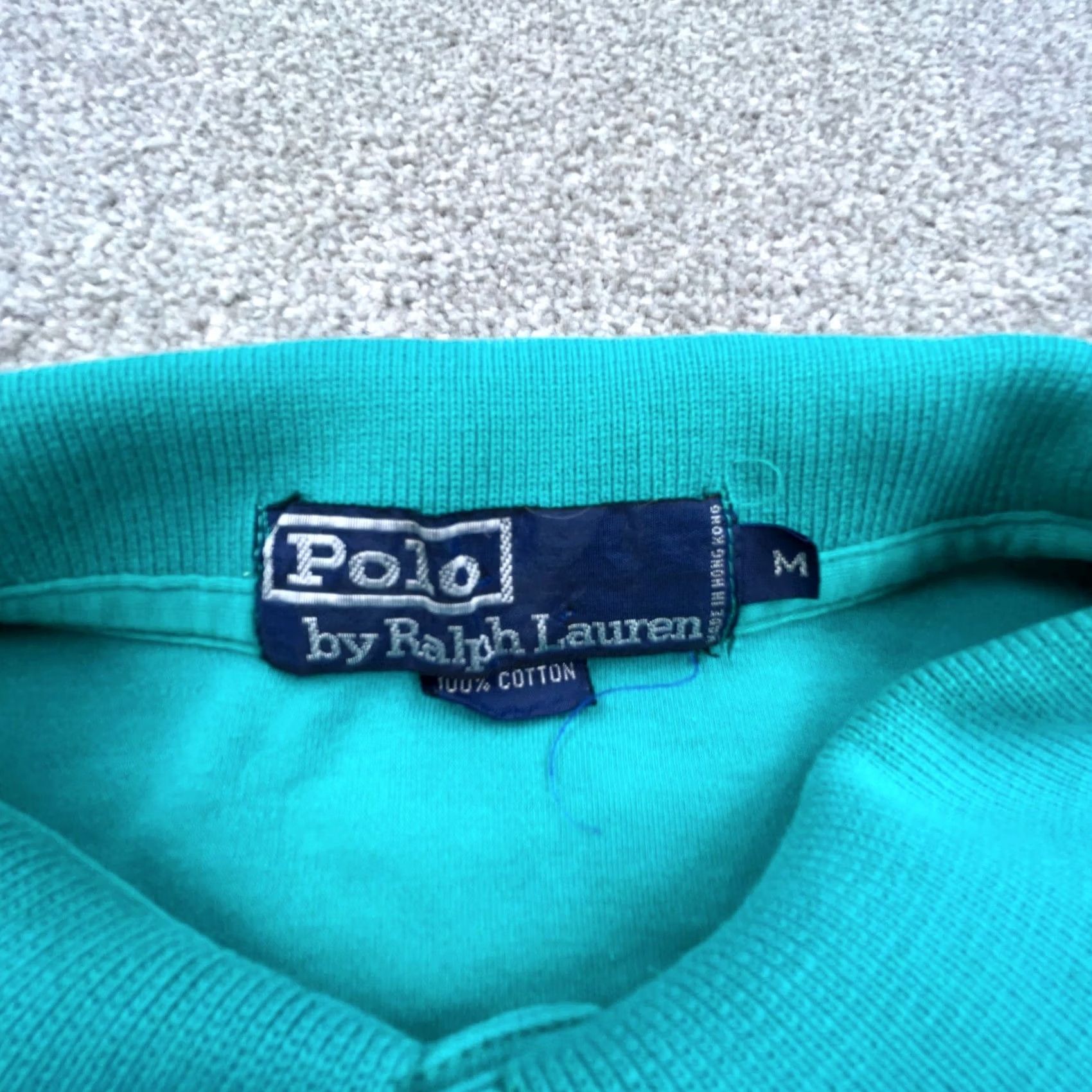 Vintage VINTAGE Polo Golf Shirt Men Medium Blue Teal Y2K Crest Polo Ralph Lauren Size US M / EU 48-50 / 2 - 5 Thumbnail