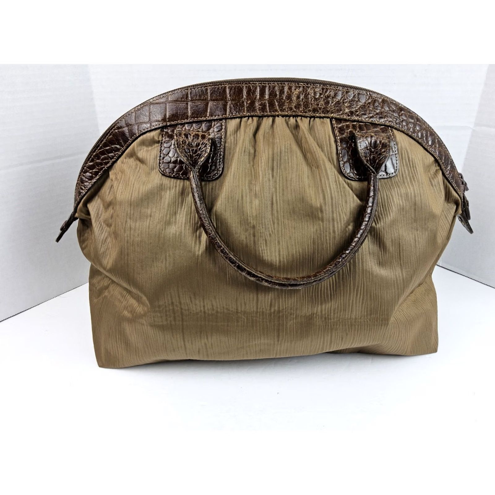 Hanae Mori Hanae Mori Satchel/Top Handle Bag Handbag Purse Nylon Brown Large Butterfly Chain Strap Size ONE SIZE - 4 Thumbnail