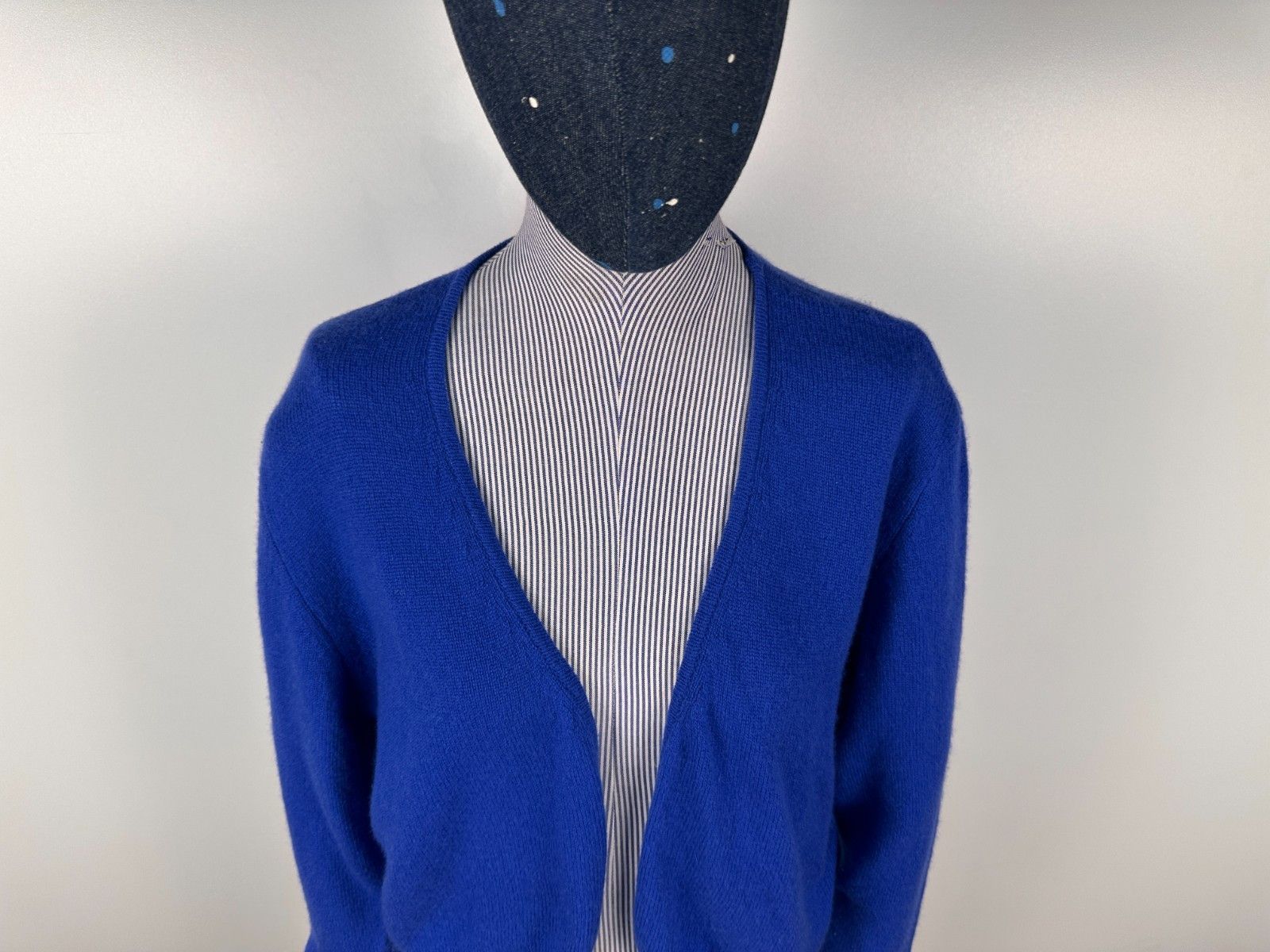 Other Denner 100% Cashmere Blue Bolero Cardigan Womens Size L Size L / US 10 / IT 46 - 2 Thumbnail