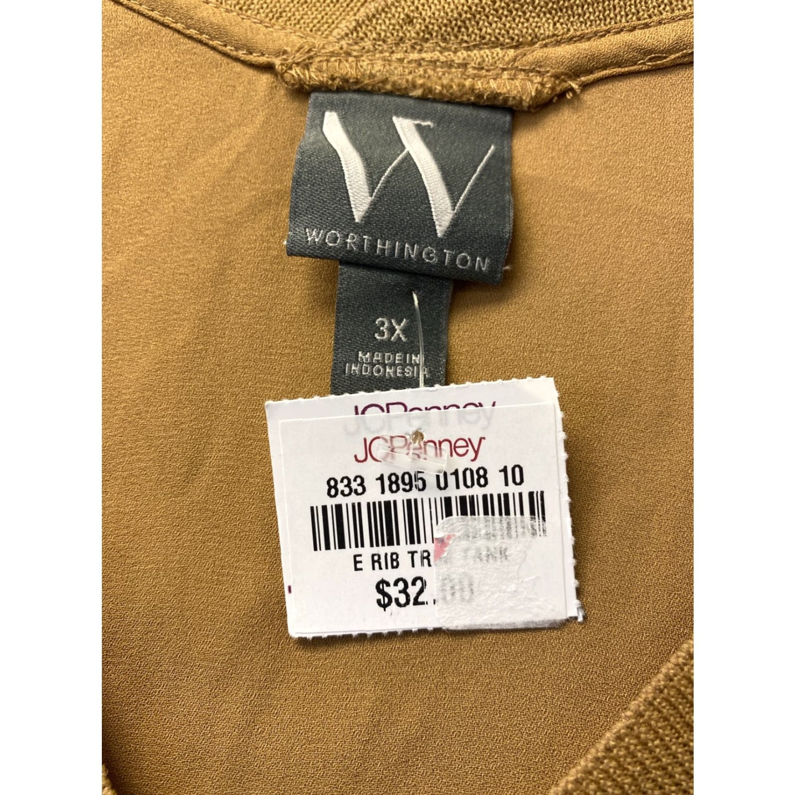 Worthington VINTAGE Worthington Women's Tank Top V-Neck Light Brown 3X Large Dressy NWT Size XXL / US 16-18 / IT 52-54 - 2 Thumbnail