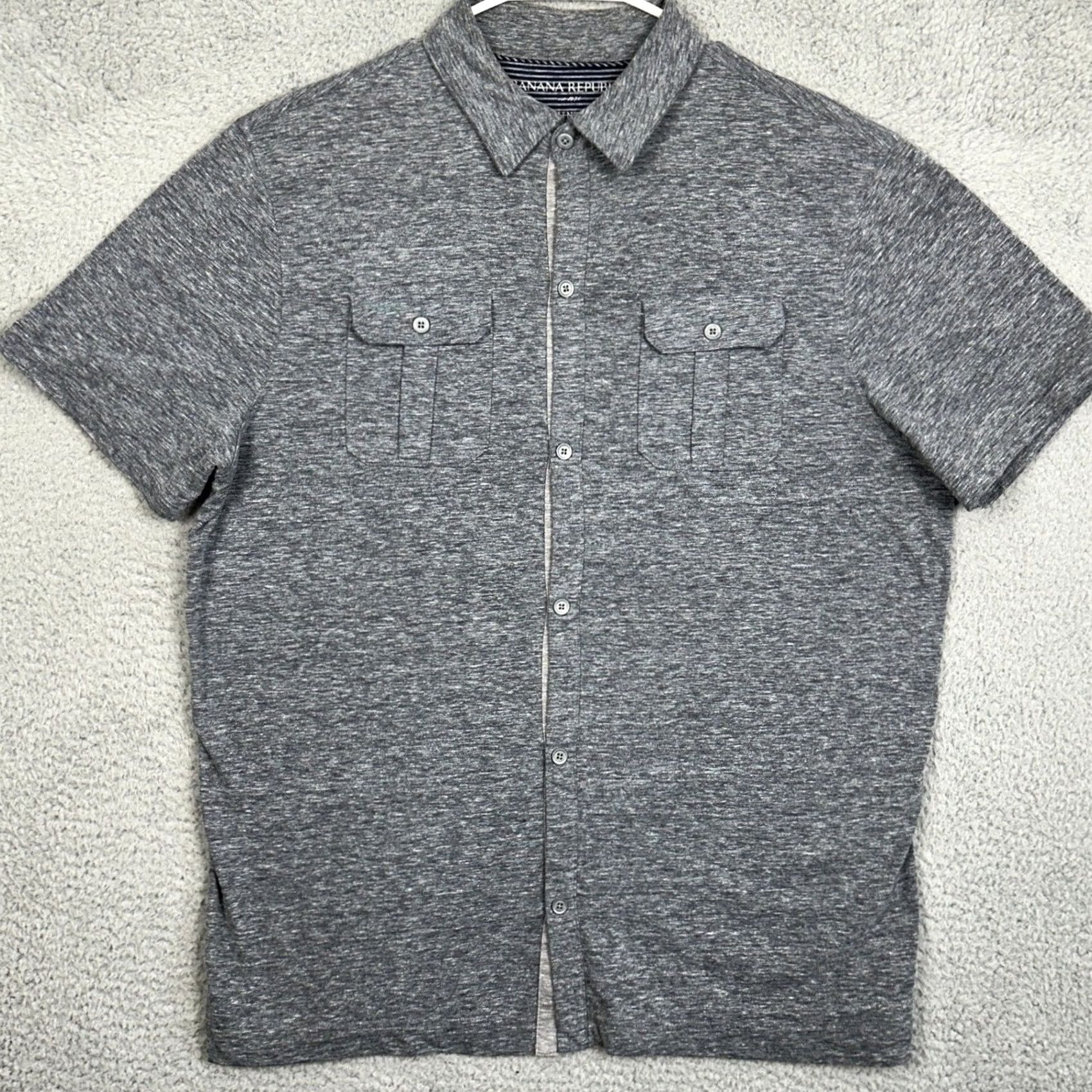 Banana Republic VINTAGE Banana Republic The Vintage T Shirt Button Up Gray XL Men Size US XL / EU 56 / 4 - 3 Thumbnail