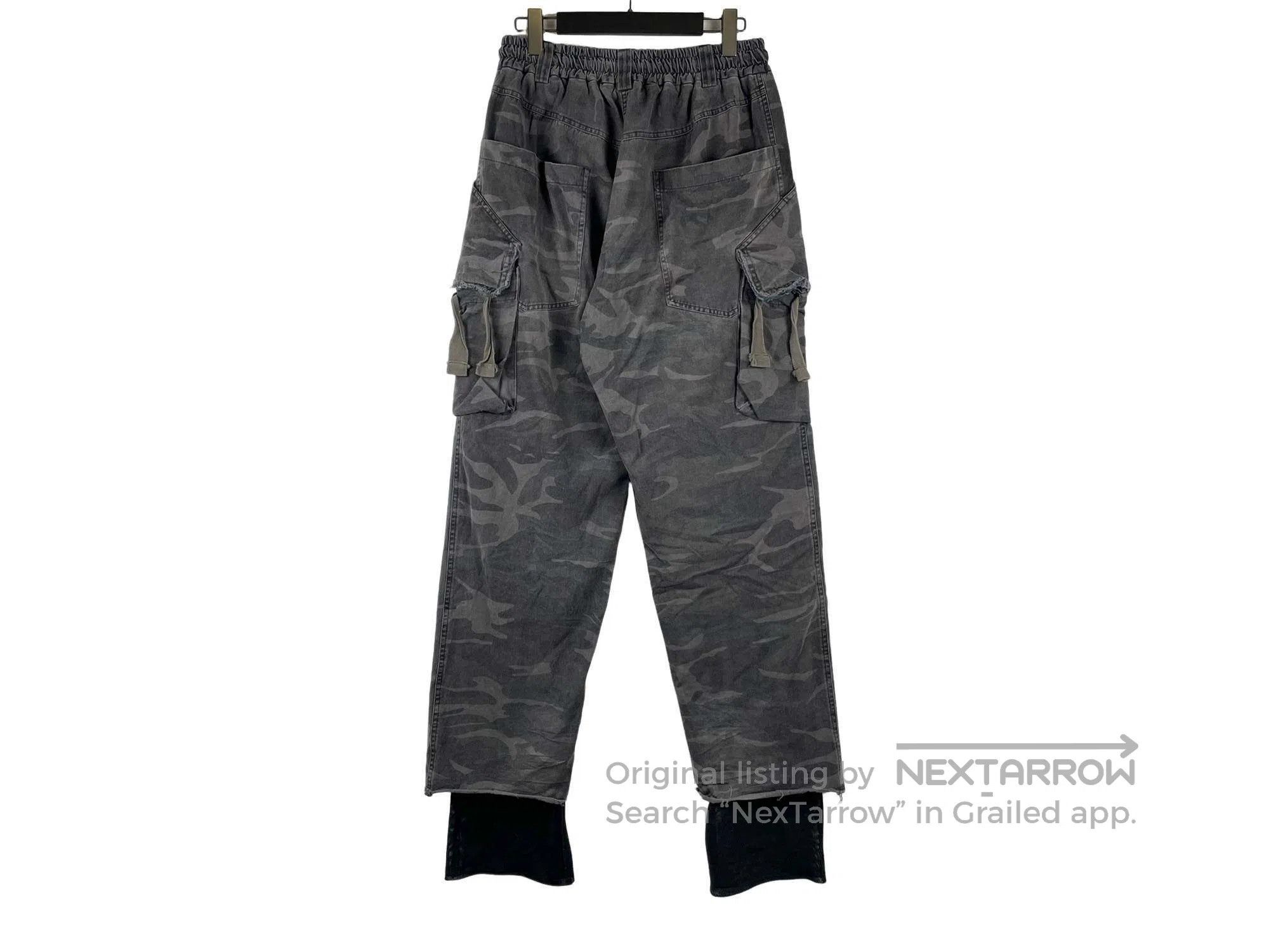 Song For The Mute SONG FOR THE MUTE Distressed Camo Layered Cargo Pants Size US 34 / EU 50 - 2 Thumbnail