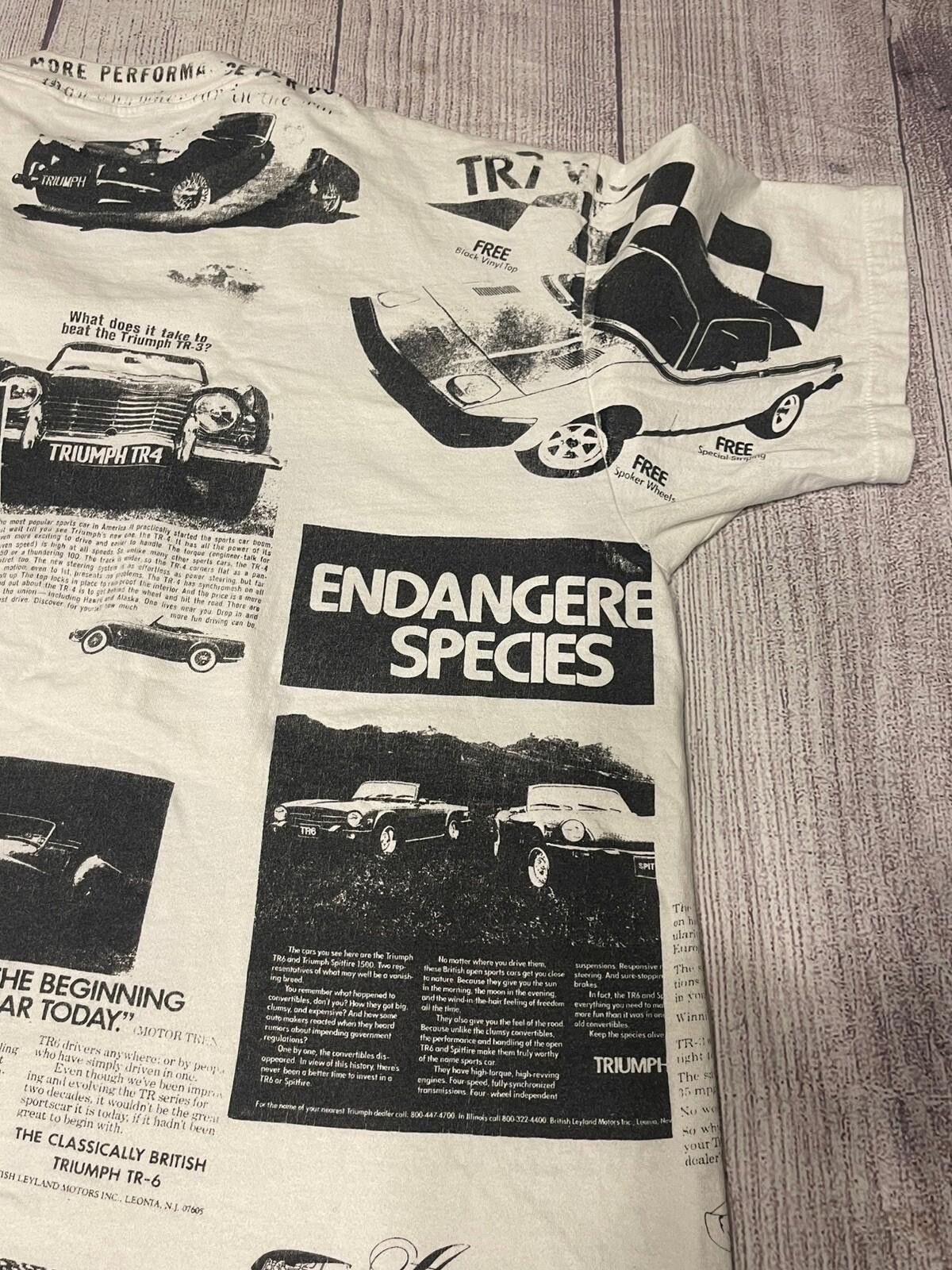 Vintage Vintage Single Stitch T Shirt Classic Car Triumph AOP 2XL Size US L / EU 52-54 / 3 - 8 Thumbnail