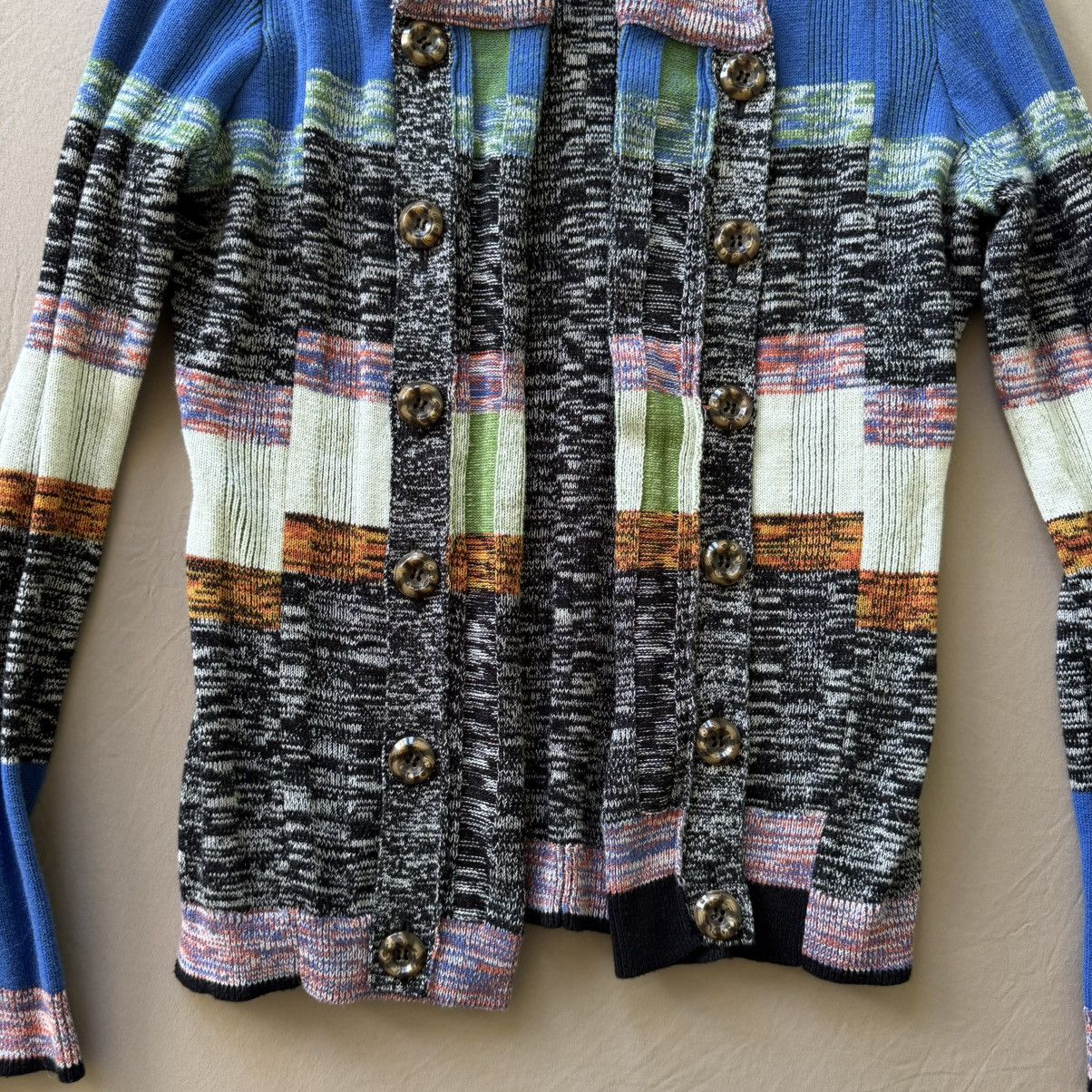 Other Over 1 Abstract Striped Multi-way Cardigan Sweater Size S / US 4 / IT 40 - 2 Thumbnail