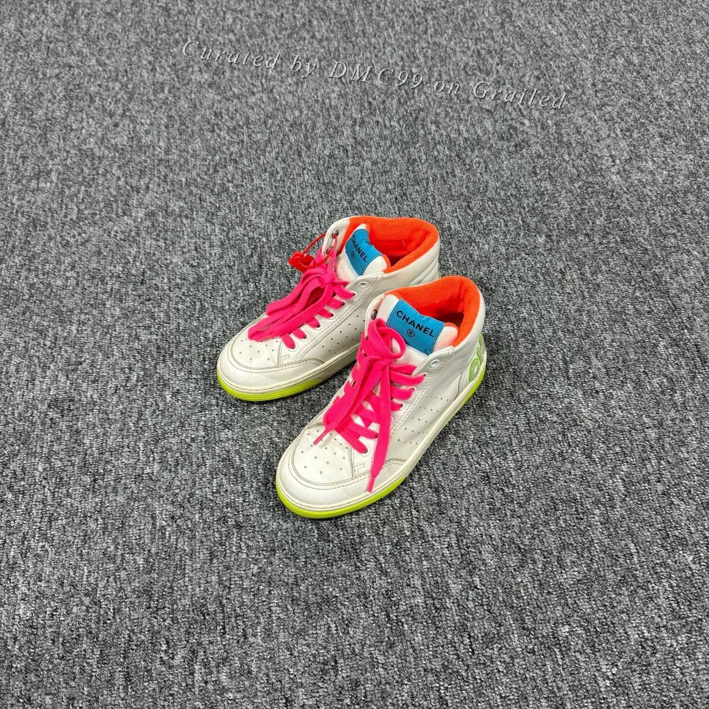 Chanel Chanel Multi-Color Letter Heel High-Top Sneakers Size US 5 / IT 35 - 1 Thumbnail