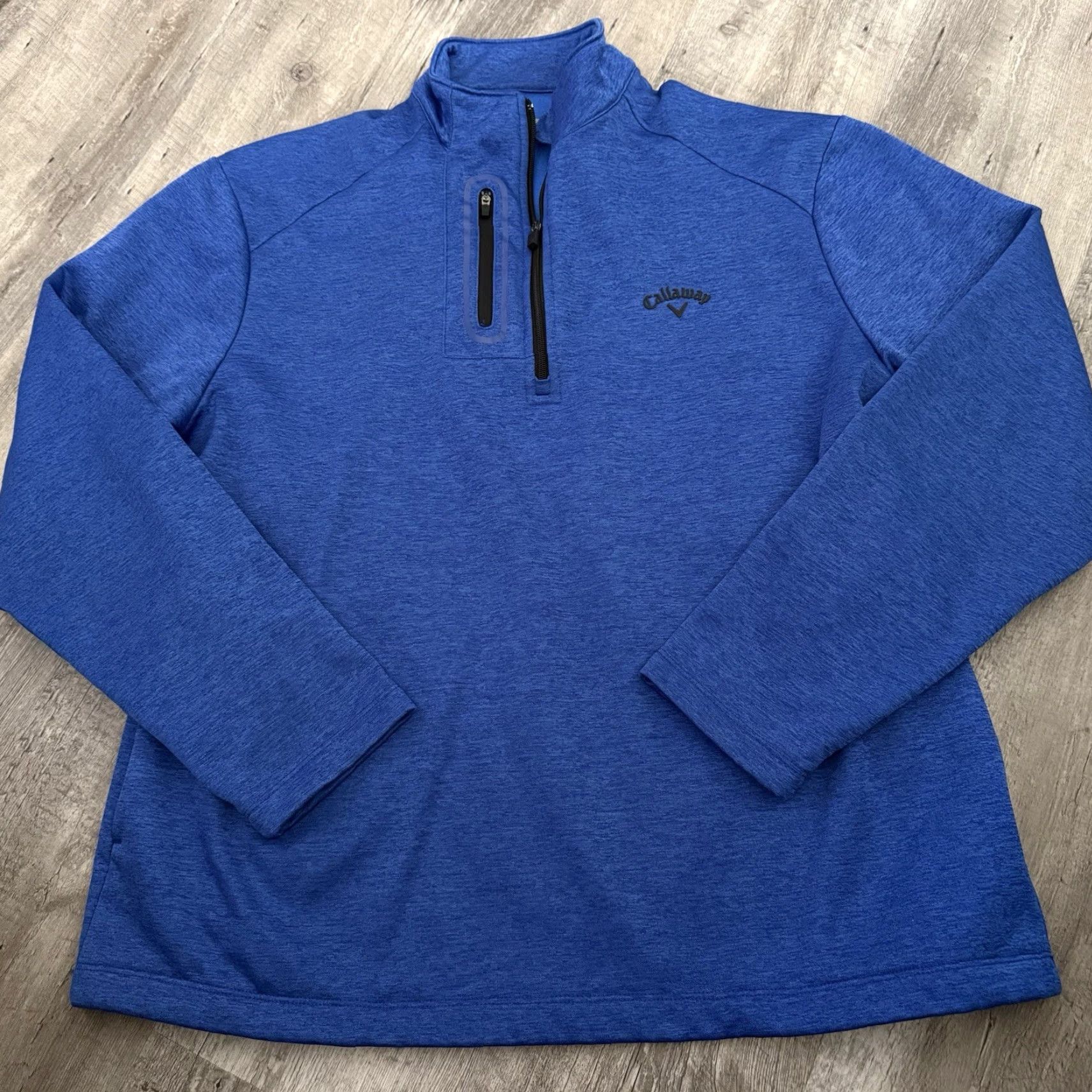 Callaway Callaway Pullover Sweatshirt Mens Large Blue 1/4 Zip Fleece Lined Golf Pocket Mock Neck Size US L / EU 52-54 / 3 - 6 Thumbnail
