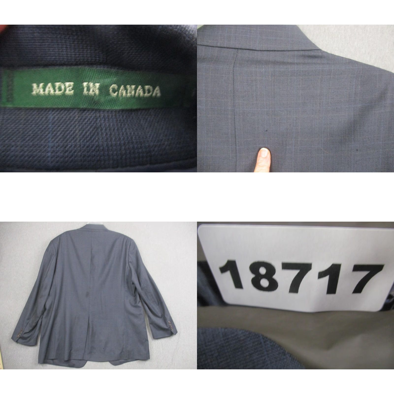 Ralph Lauren Lauren Ralph Lauren Sport Coat Blazer Mens 50L Gray Wool Cashmere Check Two-Button Notch Lapel Long Jacket/Coat Size 50R - 9 Thumbnail