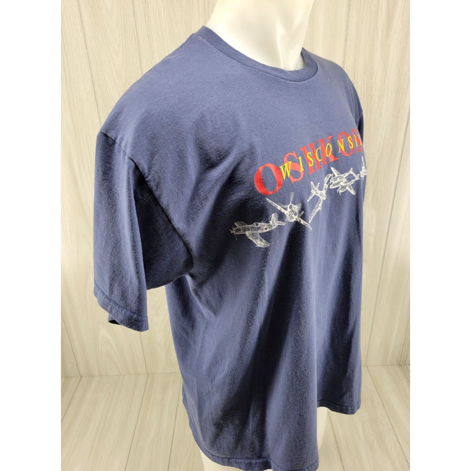 Vintage VINTAGE OshKosh Wisconsin Airplane T-Shirt XL Blue Mens Size US XL / EU 56 / 4 - 6 Thumbnail