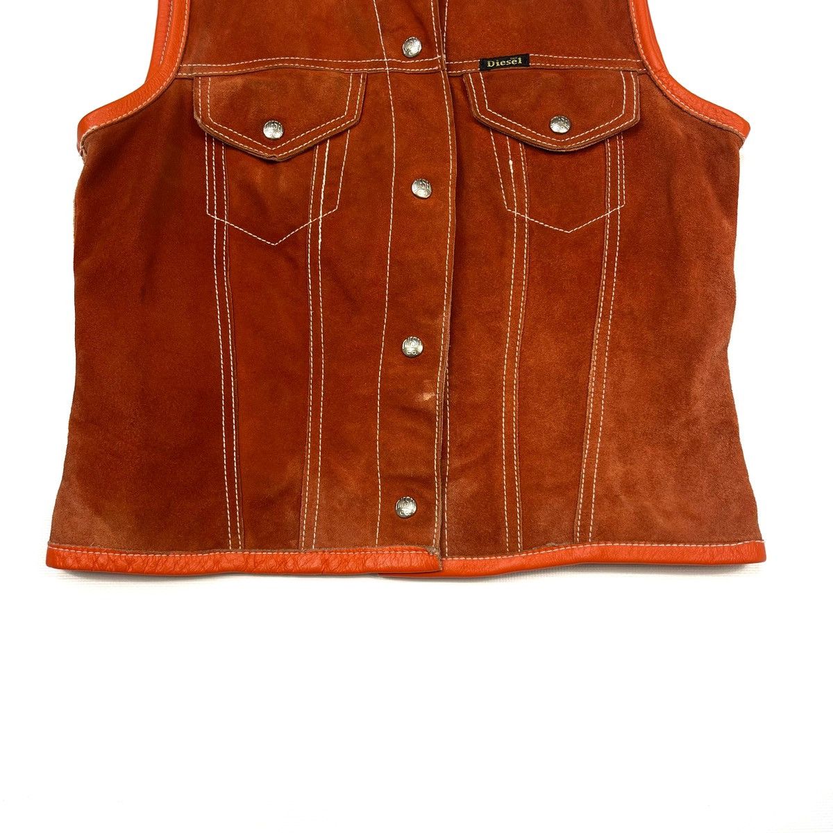 Diesel Vintage DIESEL Leather Vest 90s Suede Cowhide Waistcoat Size S / US 4 / IT 40 - 3 Thumbnail