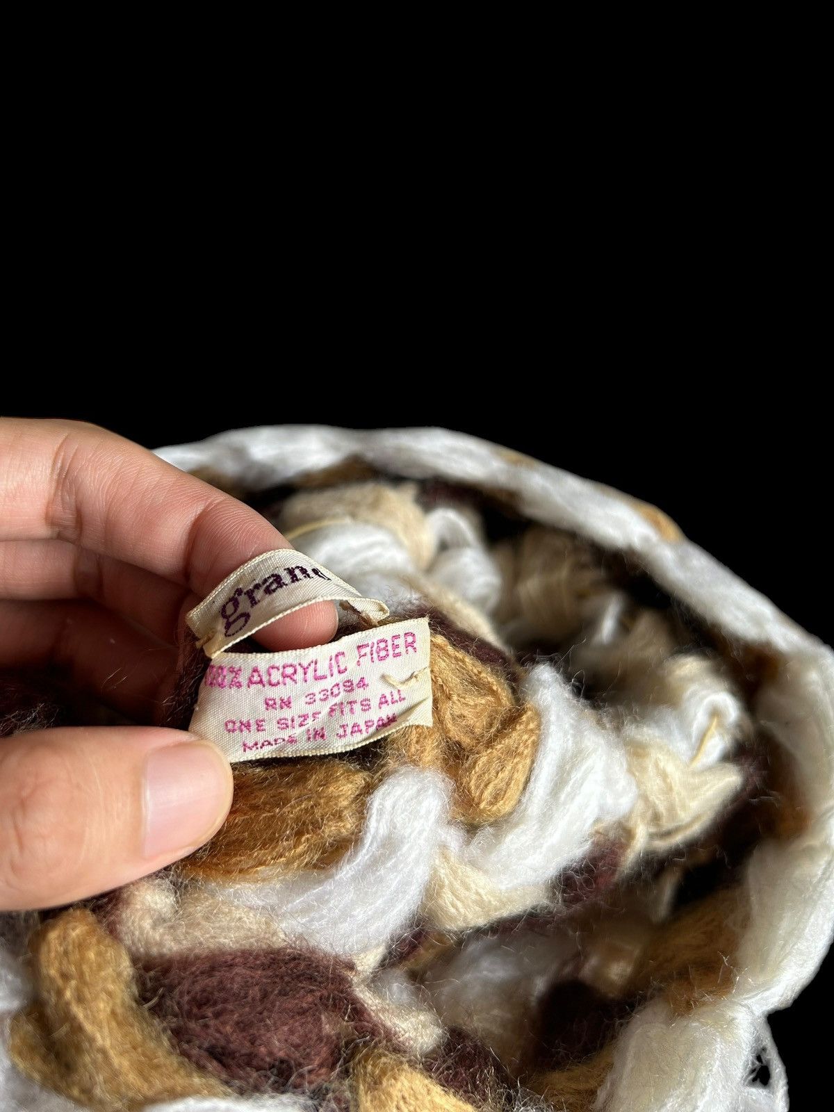 Japanese Brand × Kapital × Vintage Made in Japan grandoe Vtg Crochet knitt Mohair Big Beanie Size ONE SIZE - 6 Thumbnail