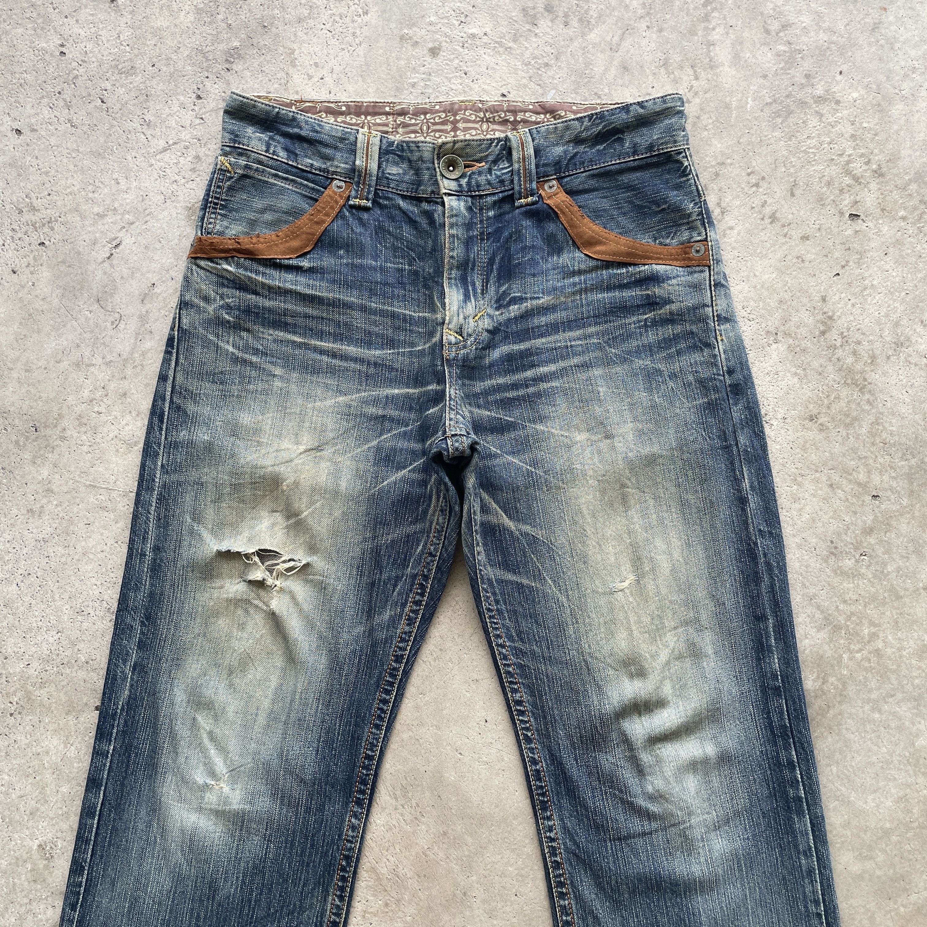 Edwin W32 Vintage Edwin Distressed Jeans Faded Rusty Denim Pants Size US 32 / EU 48 - 4 Thumbnail