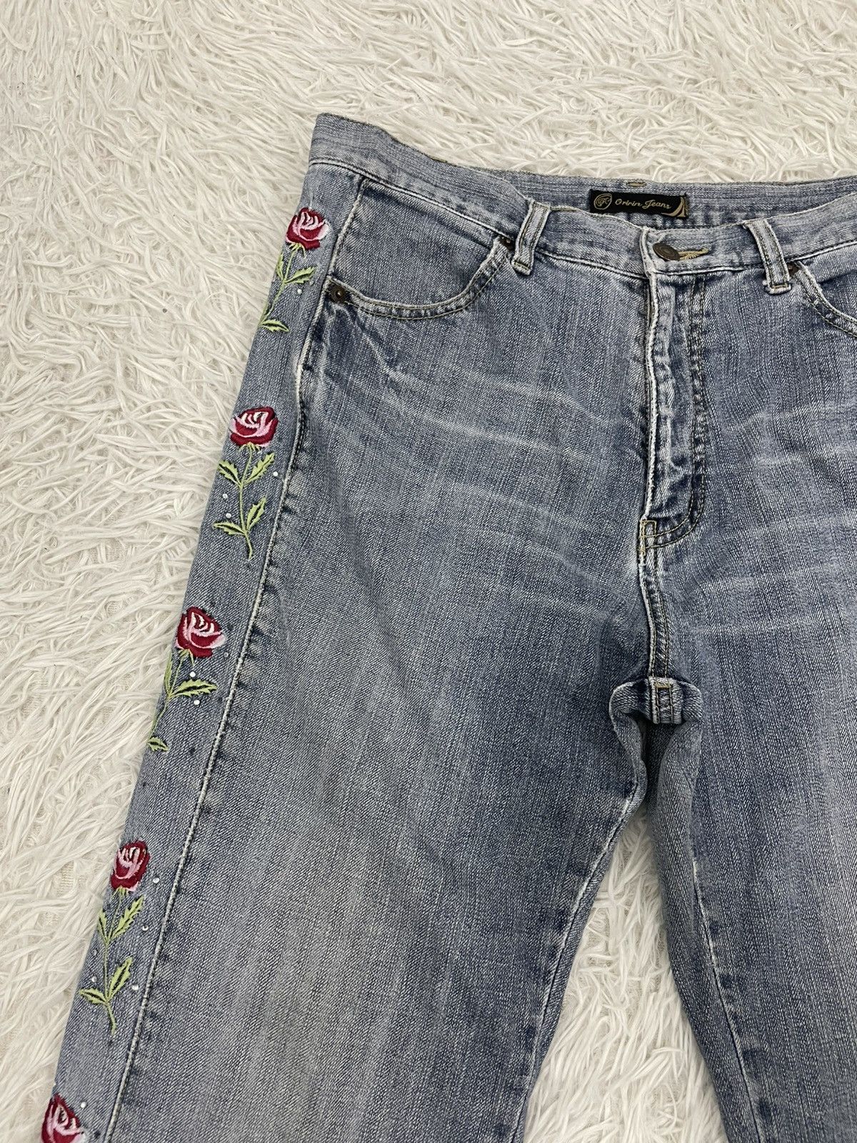 Japanese Brand Origin Jeans Pant Side Flowers Size 31" - 5 Thumbnail