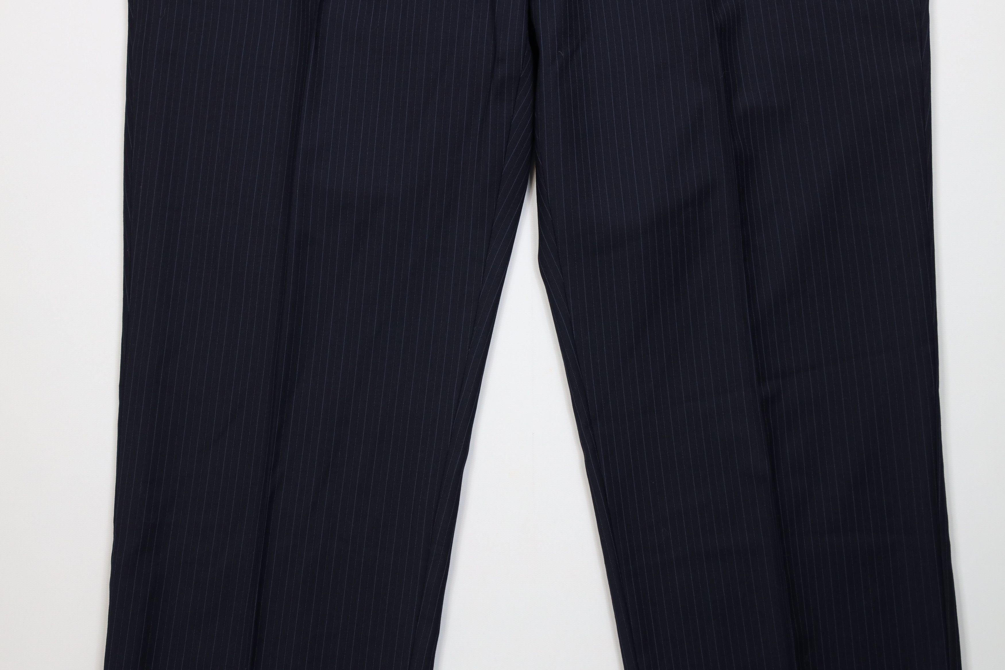 Vintage Vintage 90s Streetwear Pinstriped Wide Leg Chino Pants Blue Size US 42 / EU 58 - 3 Thumbnail