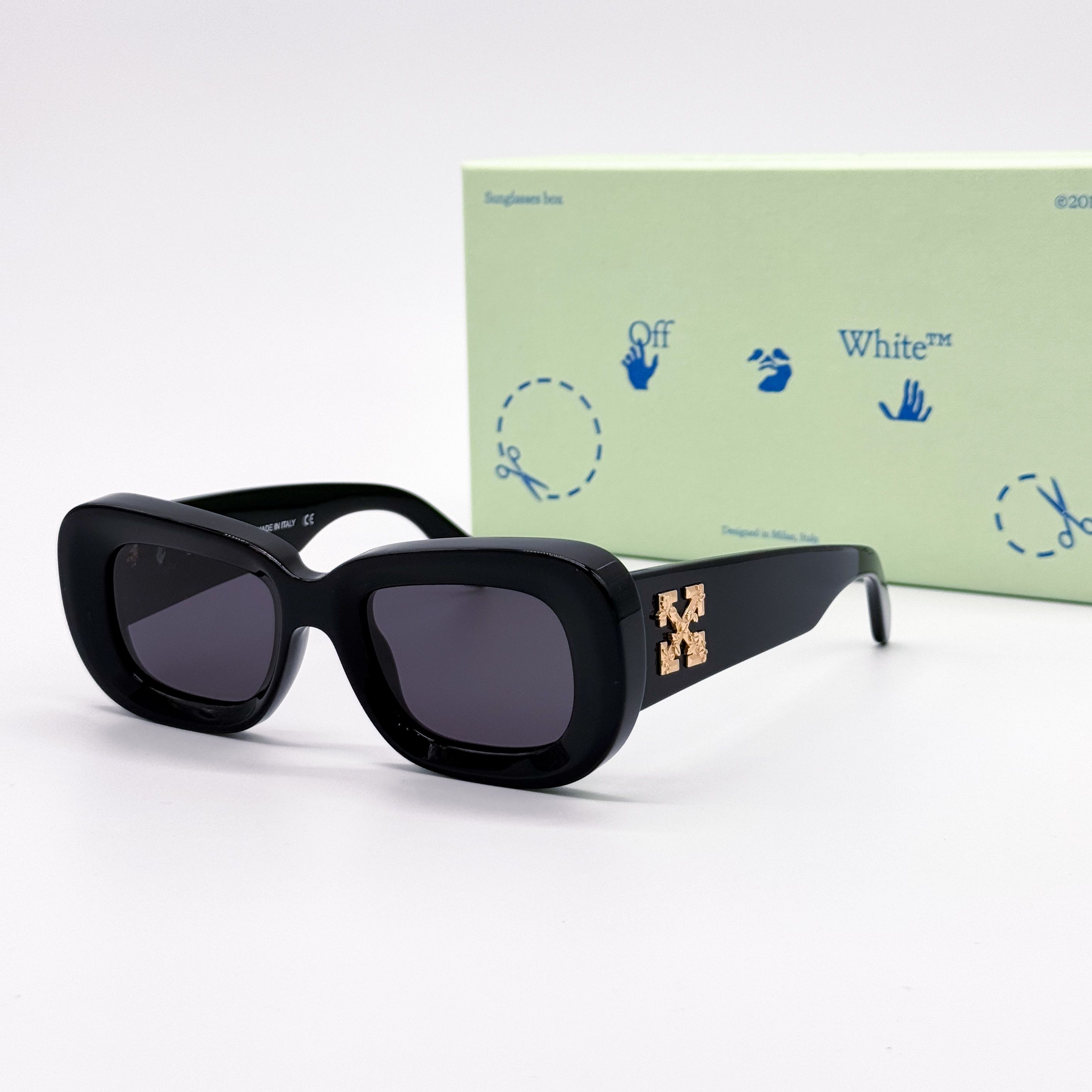 NEW OFF-WHITE CARRARA 007 BLACK SUNGLASSES OFF-WHITE EYEWEAR