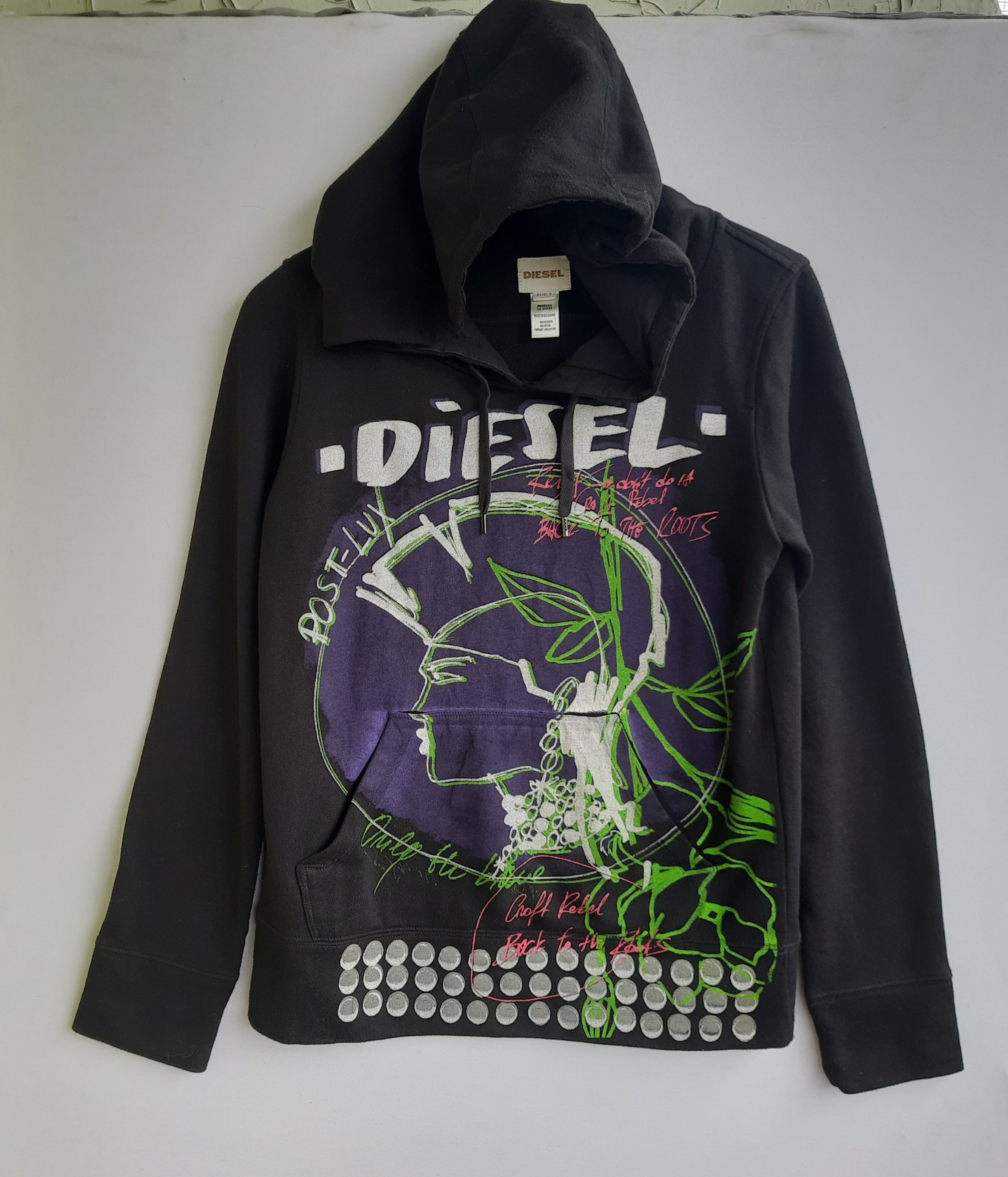 Diesel Y2K Diesel Power Punk Hoodies Size S / US 4 / IT 40 - 1 Thumbnail