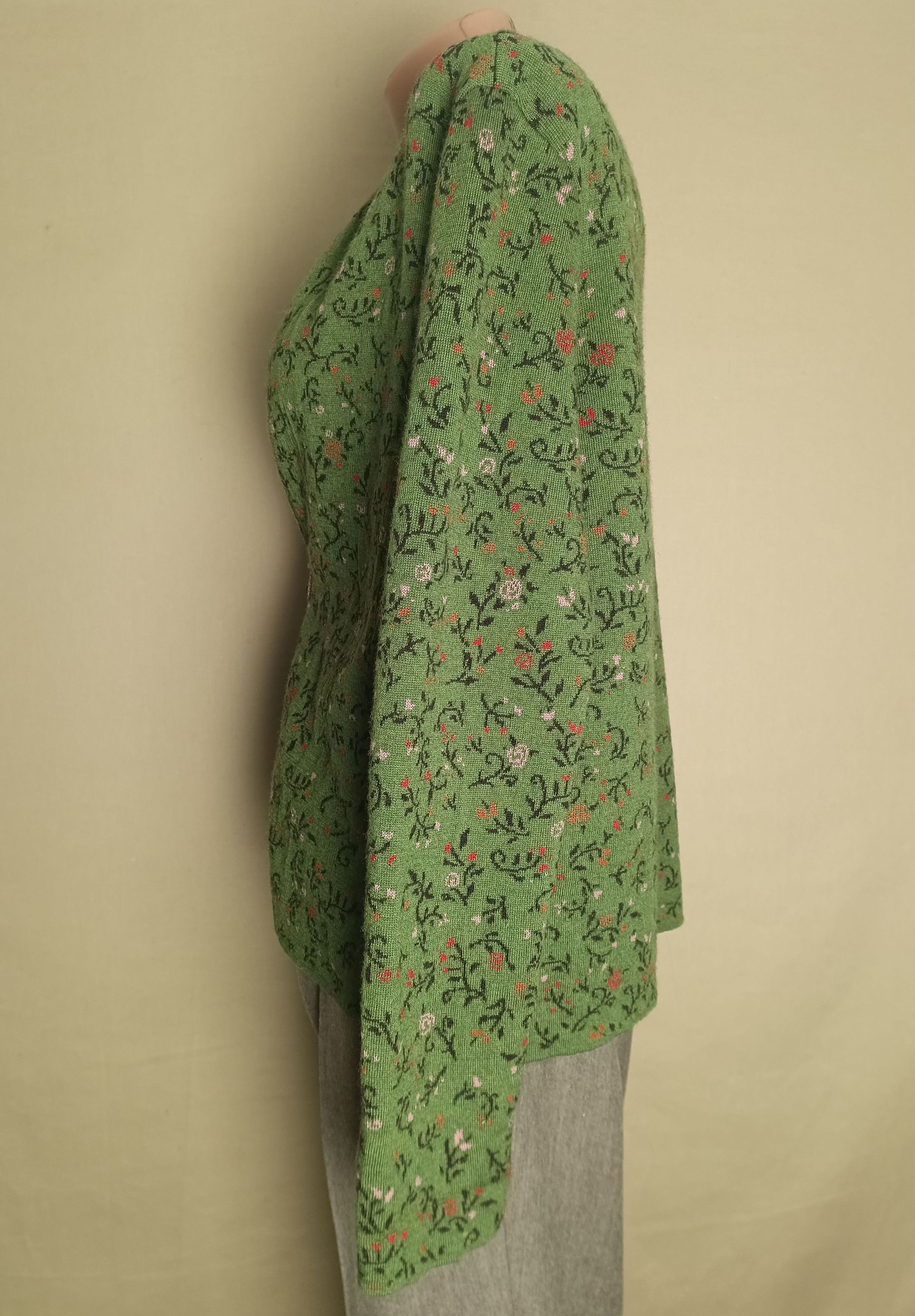 Designer IVKO Wool Jacquard Jacket Cardigan with Collar Size EU42 Size XL / US 12-14 / IT 48-50 - 2 Thumbnail